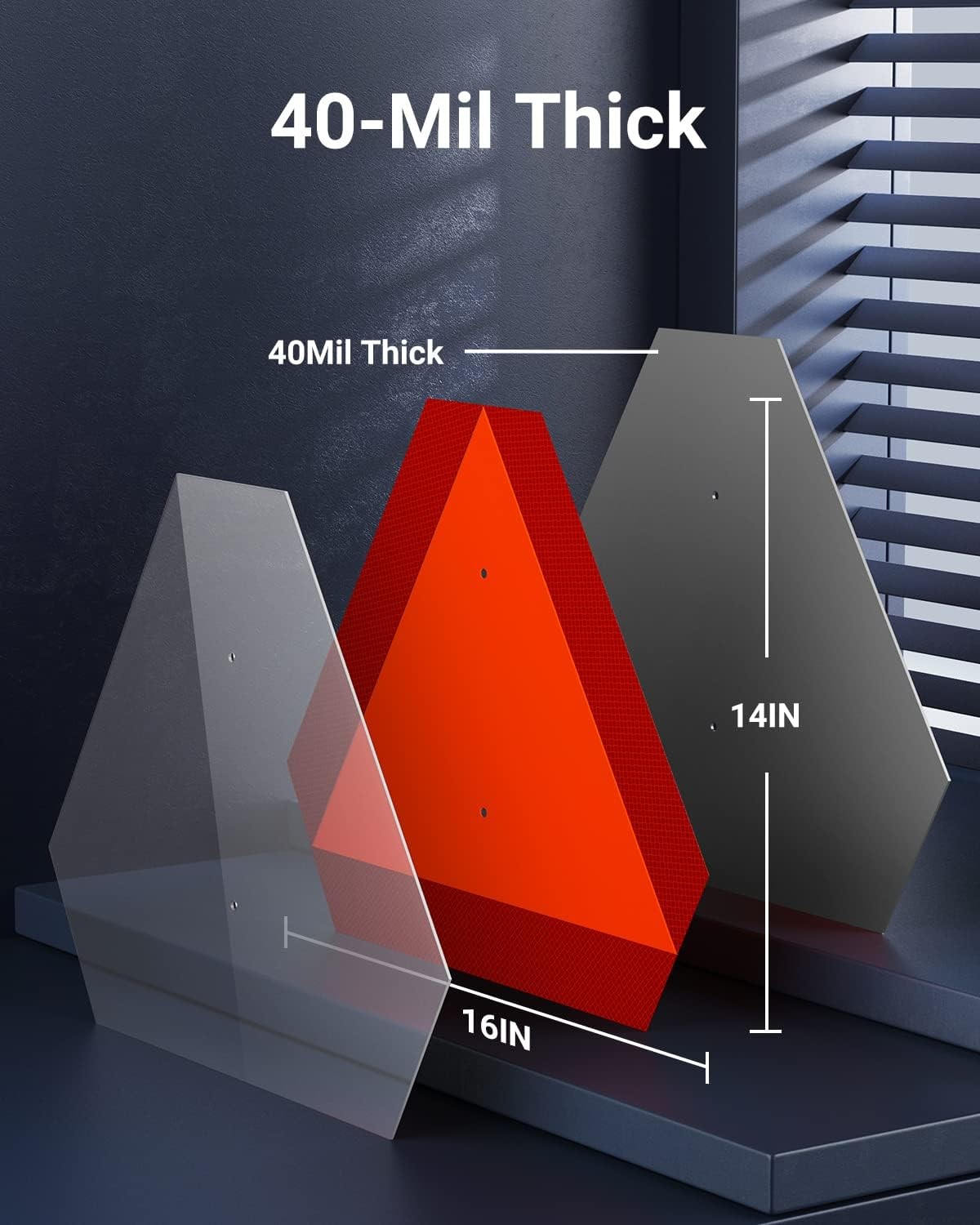 Aluminum Reflective SMV Triangle Sign Safety 14×16