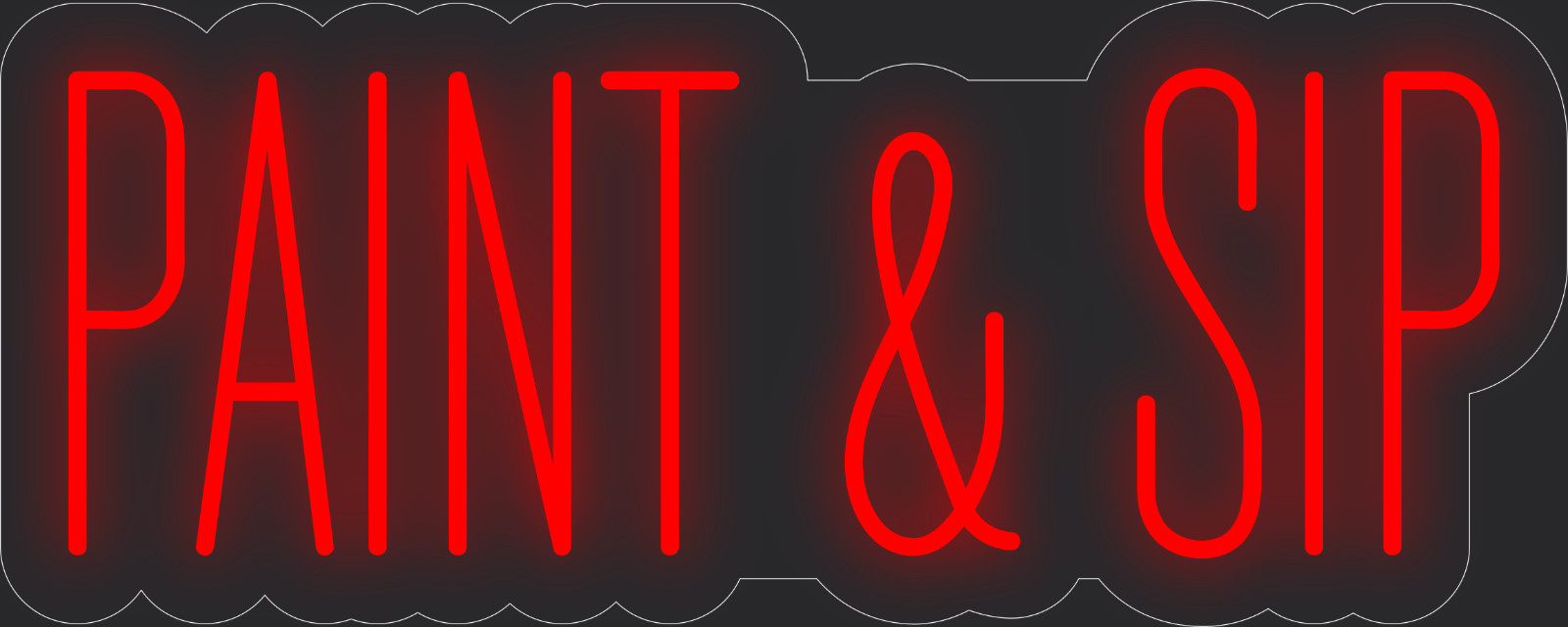 Paint sip Neon LED Sign Business Wall Decor Lighted Store Sign 24 x 9 in.