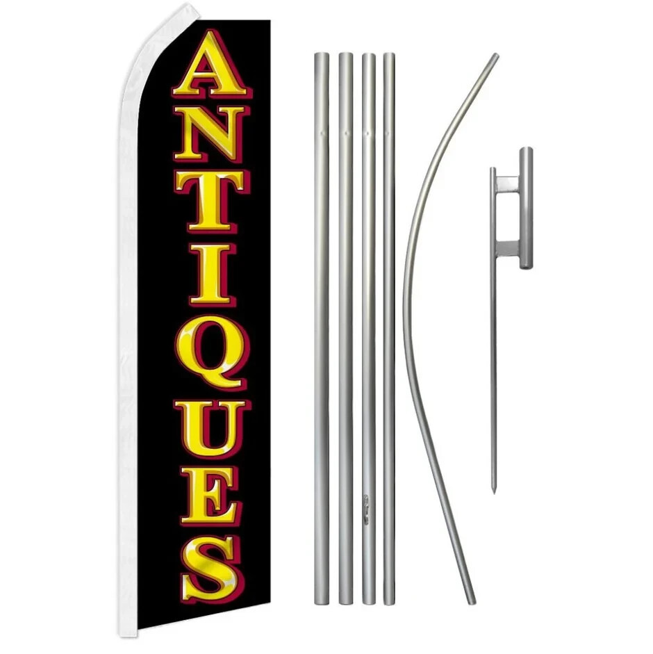 Antiques Swooper Advertising Flag & Pole Kit