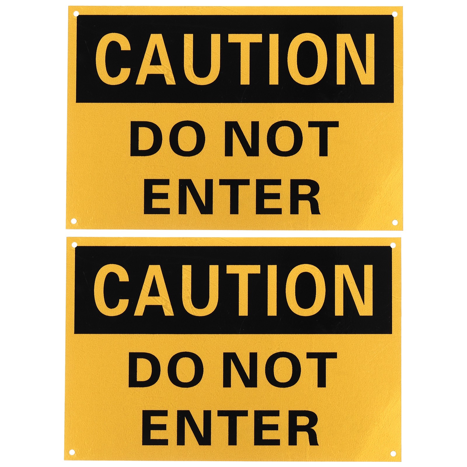 2 Pcs Caution Do Not Enter Sign, 12 x 8 Inch & Aluminum