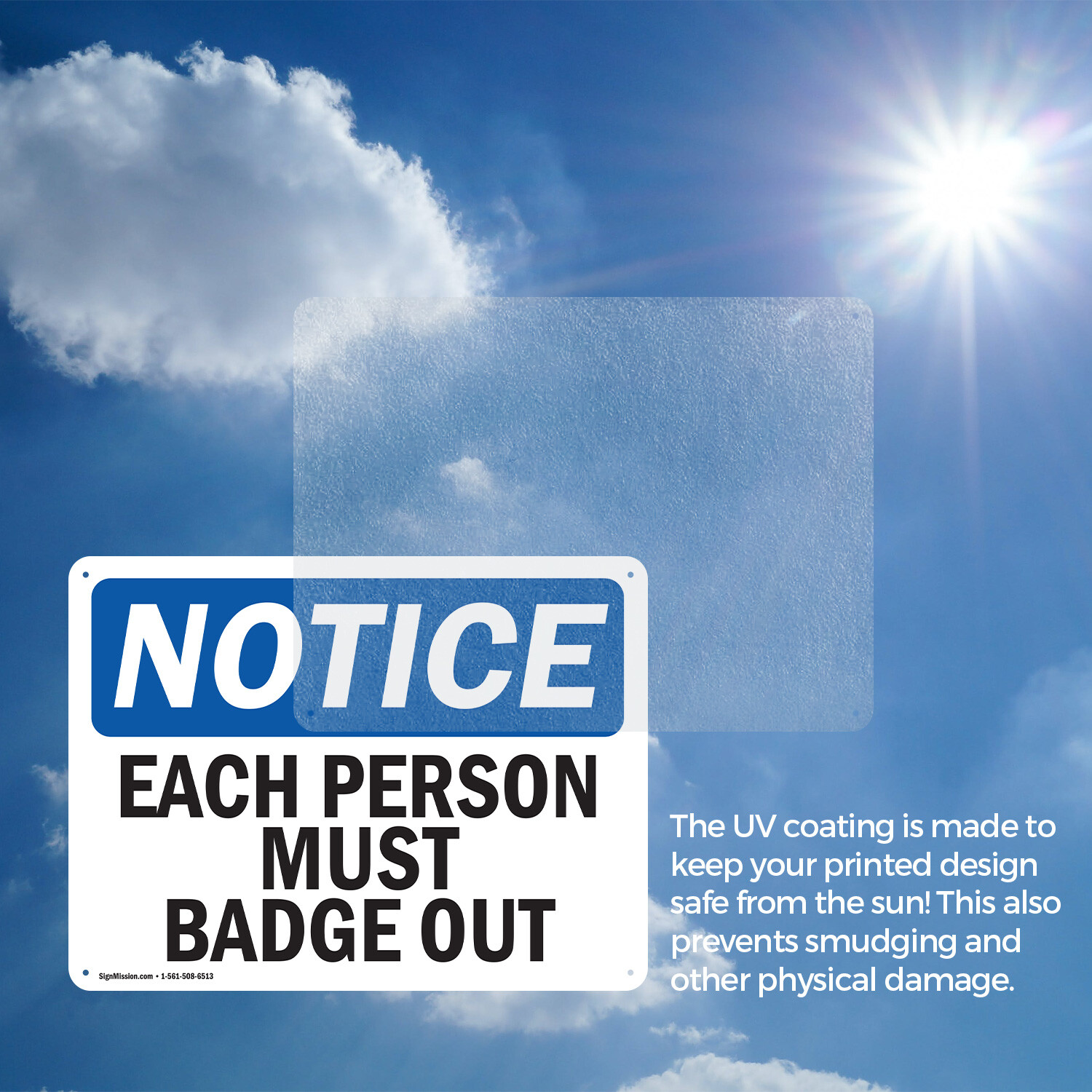 (2 Pack) Each Person Must Badge Out OSHA Notice Sign Decal Metal Plastic