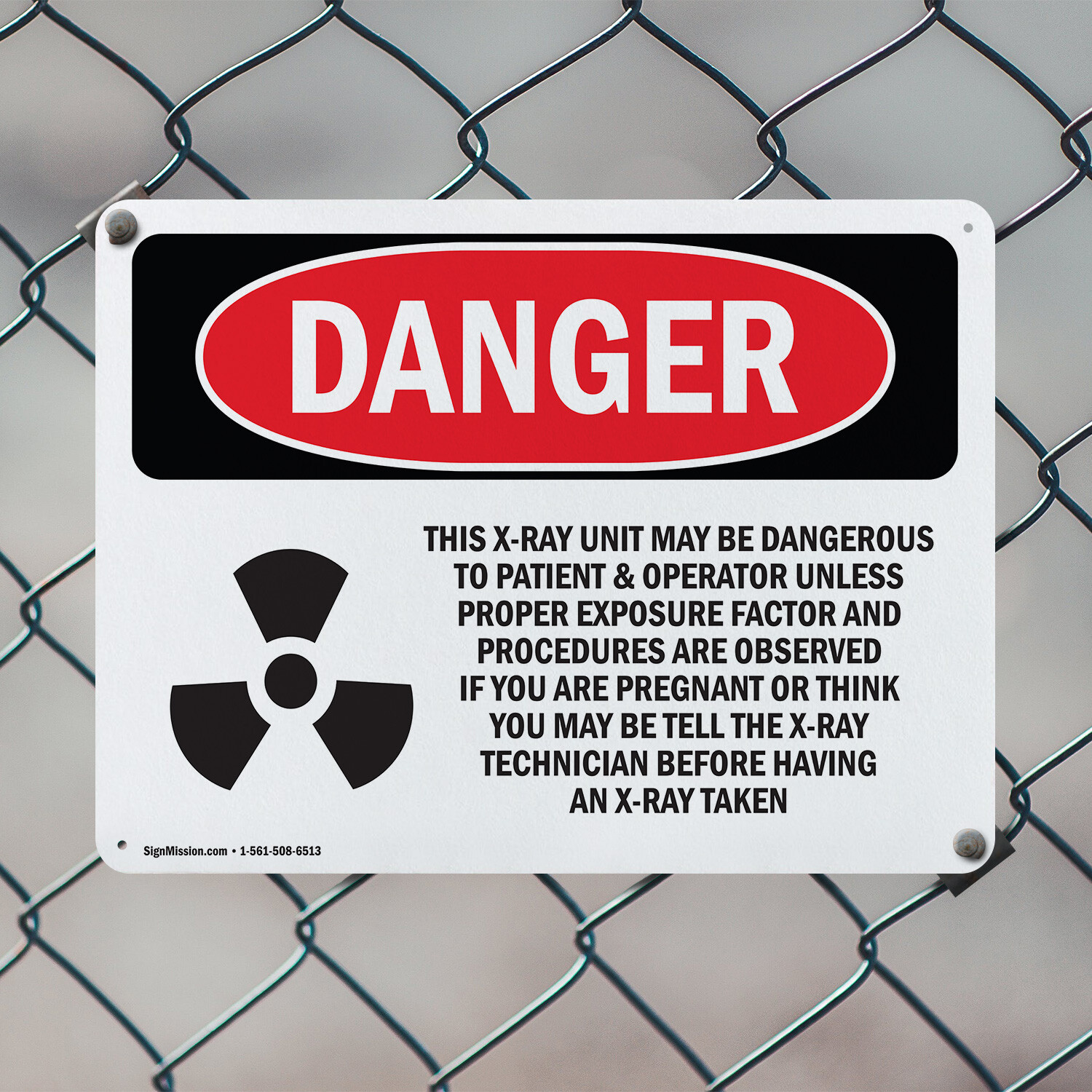 (2 Pack) This X-Ray Unit May Be Dangerous OSHA Danger Sign Decal Metal Plastic