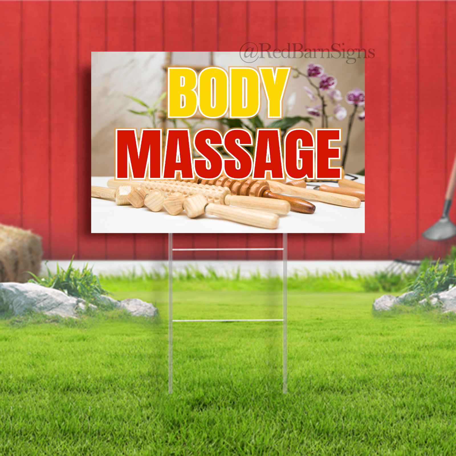Body Massage Indoor Outdoor Vinyl Yard Design
