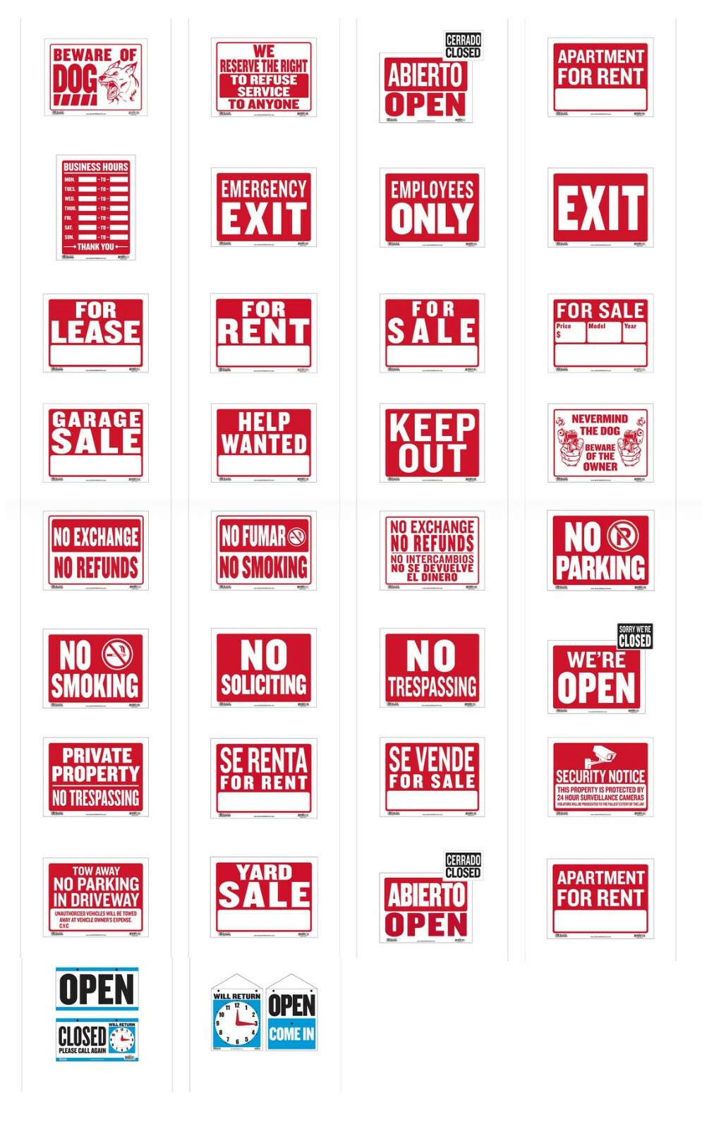 Signage for Home Business Security Waterproof Durable Plastic for In/Outdoor Use