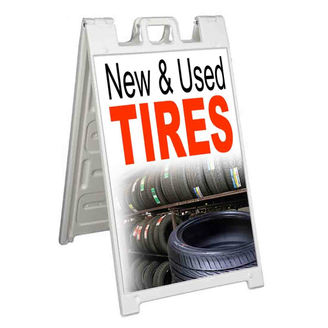 NEW & USED TIRES Signicade 24×36 Aframe Sidewalk Sign Banner Decal AUTOMOTIVE