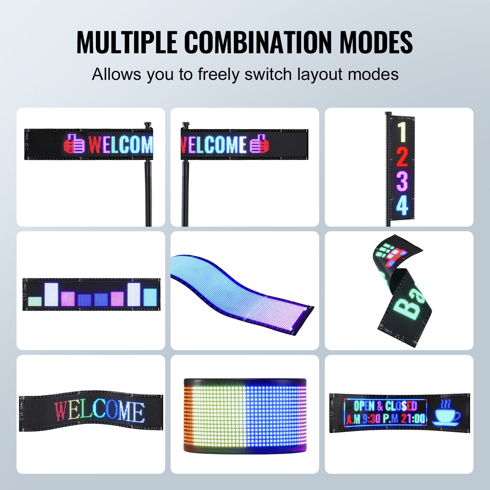 Uimoso 32.9″x8″ Programmable LED Sign Scrolling Display Board P5 Full Color