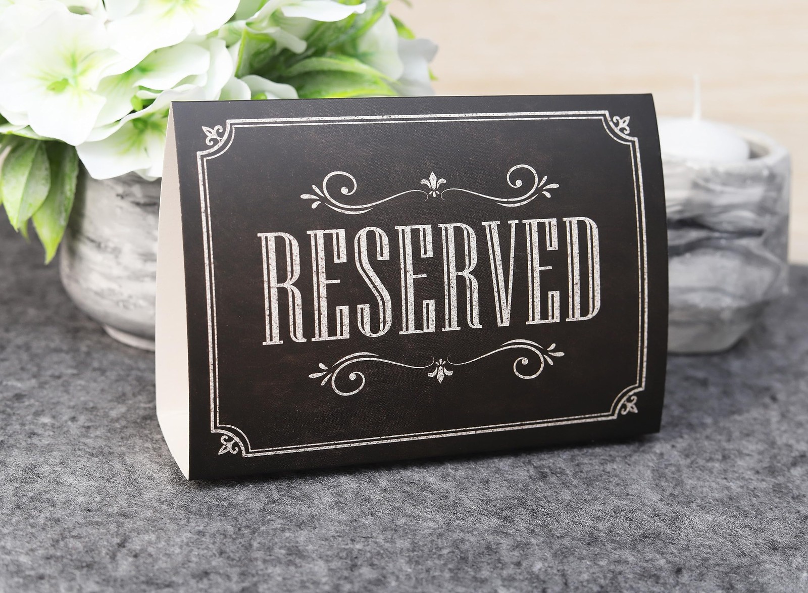 20 PCS Black Chalkboard Rustic Reserved Table Sign Tent Cards Event Decor