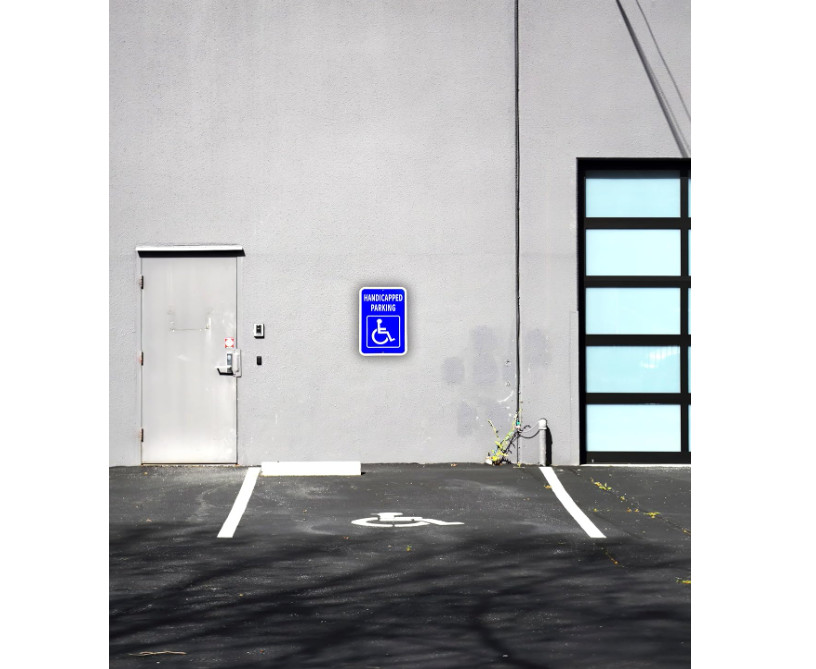 Handicap Parking Sign, Handicap Signs for Parking, Large 12 x 18 Inches .040 Alu