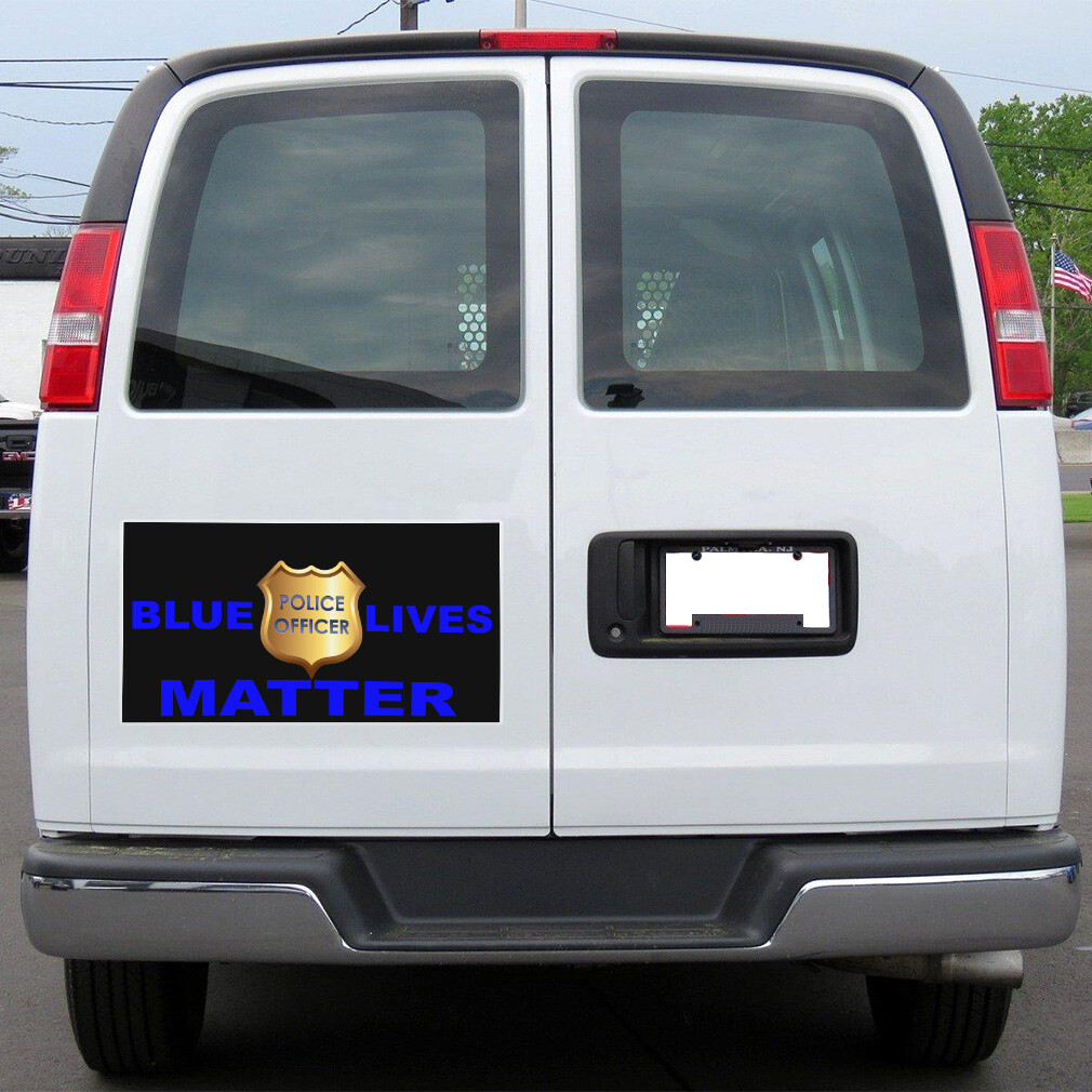 Car Magnet Set of 2 Blue Lives Matter Support Police Industrial Sign