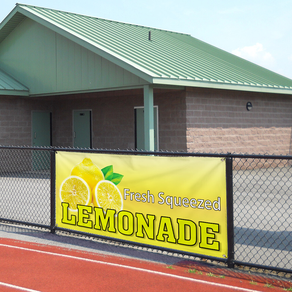 Vinyl Banner Multiple Sizes Fresh Squeezed Lemonade Restaurant Cafe D Outdoor