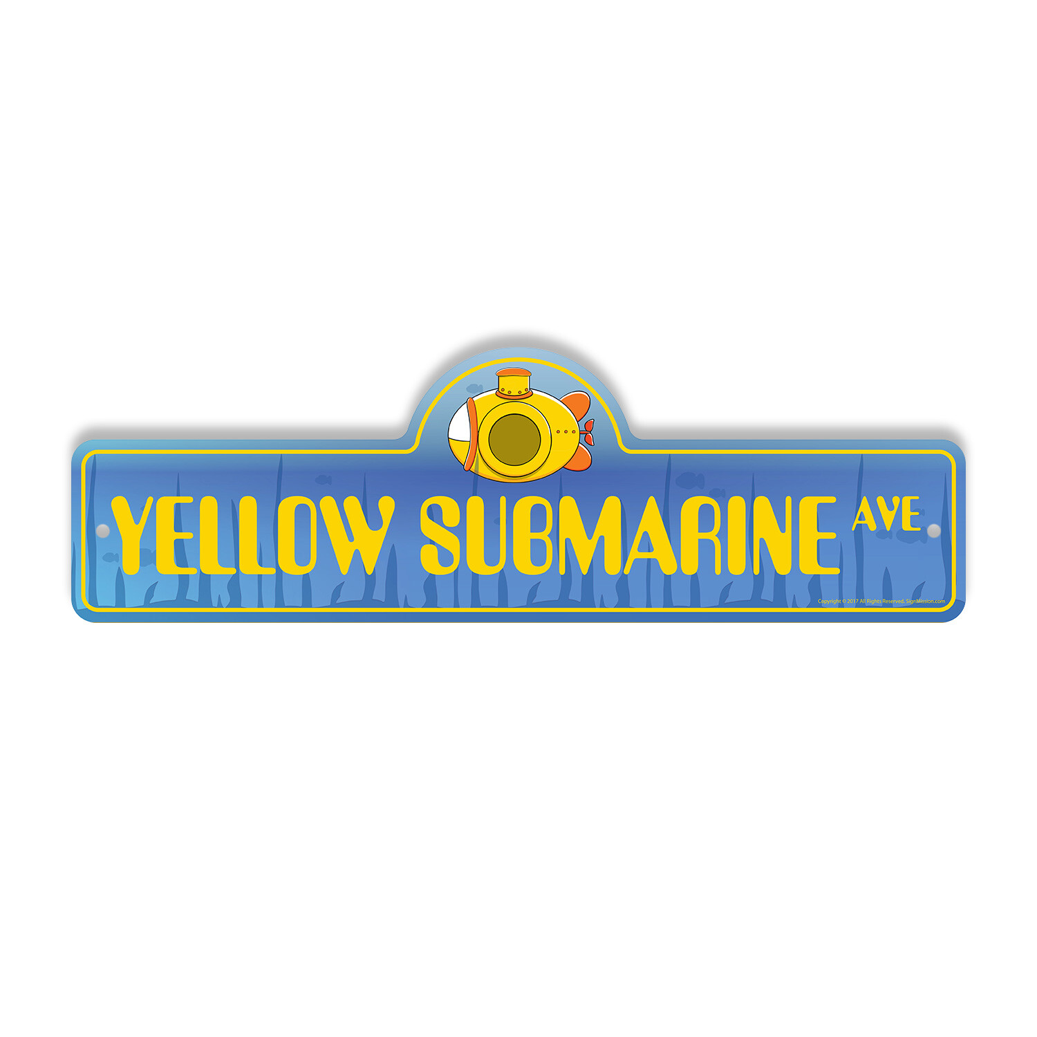Yellow Submarine Plastic Street Sign Crossing Xing Gift Novelty Funny