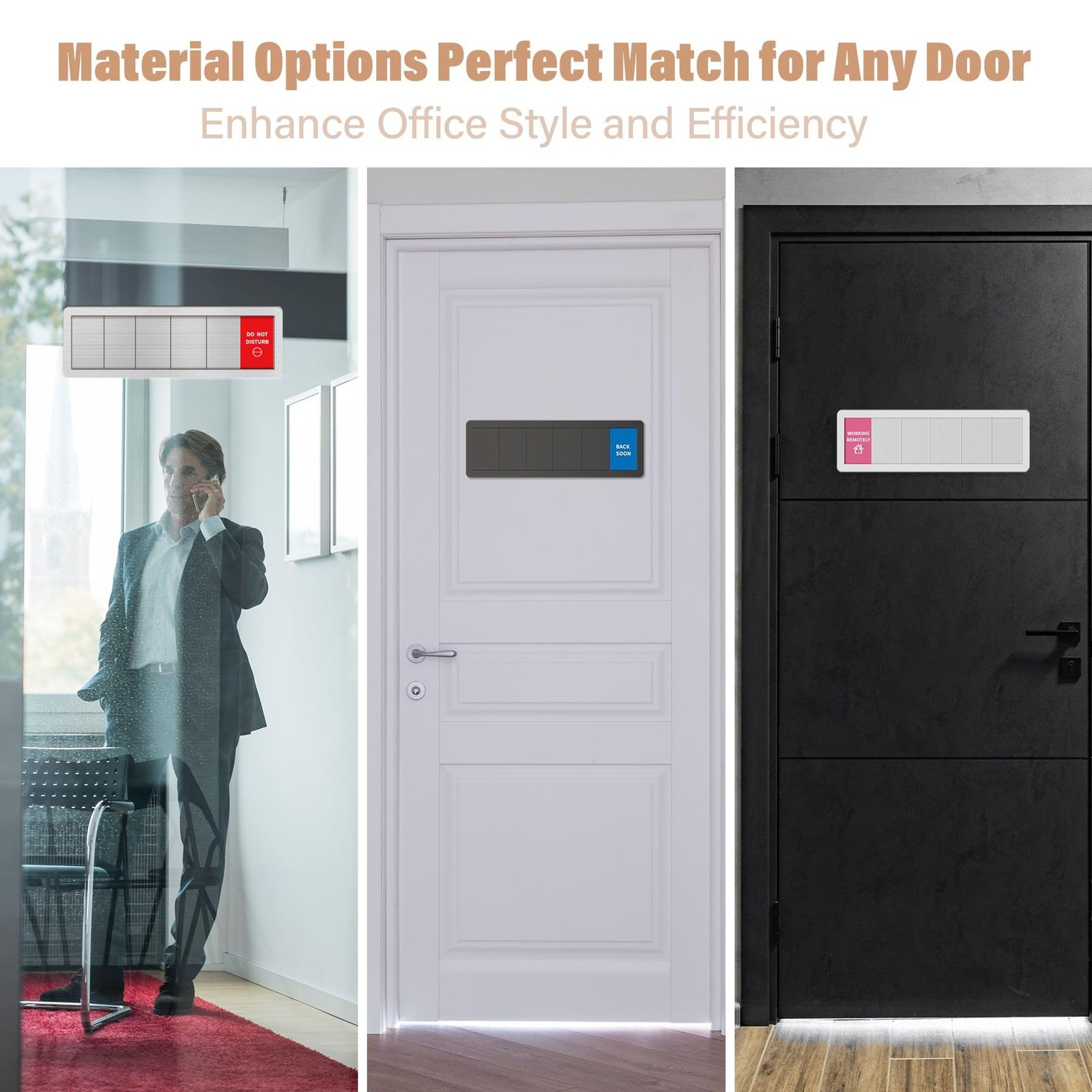 Office Door Signs 6 Options Do Not Disturb, Please Knock, In A Meeting, Out O…