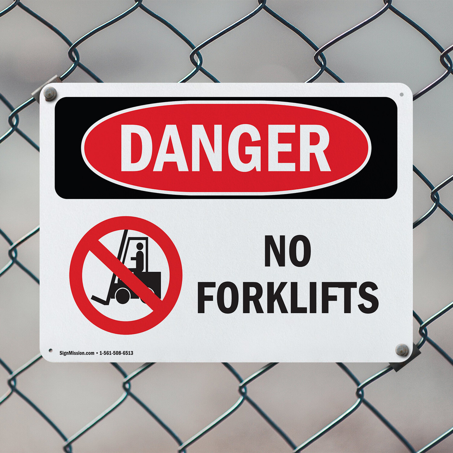 (2 Pack) No Forklifts OSHA Danger Sign Decal Metal Plastic