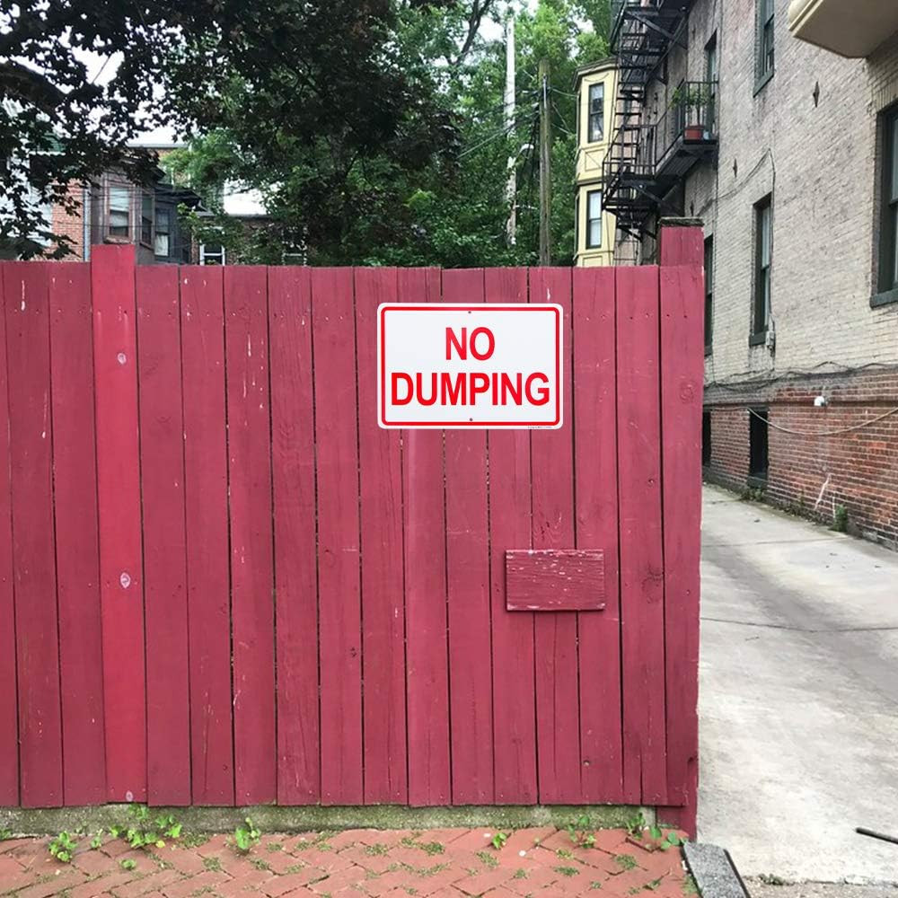 2 Pack No Dumping Sign, 10″X 7 04″ Aluminum Sign Rust Free AluminumUv Protected