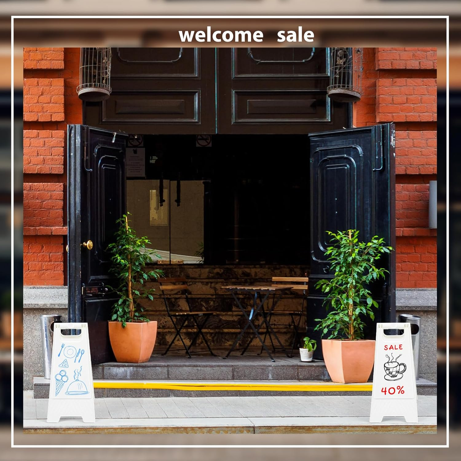 8 Pack a Frame Sandwich Board Sign with Dry Erase Surface Double Sided Sidewalk