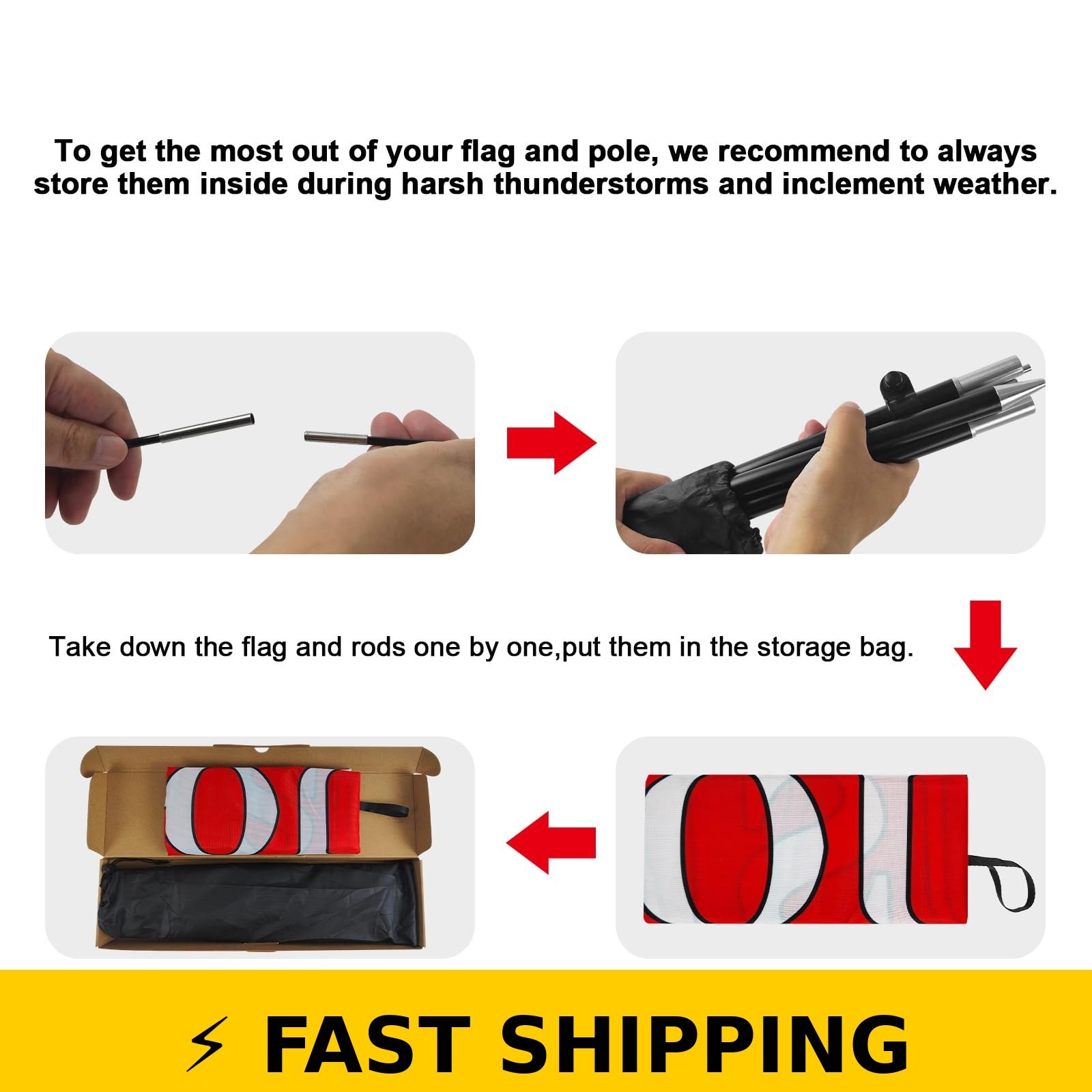 FSFLAG 8ft Open Feather Flag with Pole & Ground Stake for Business