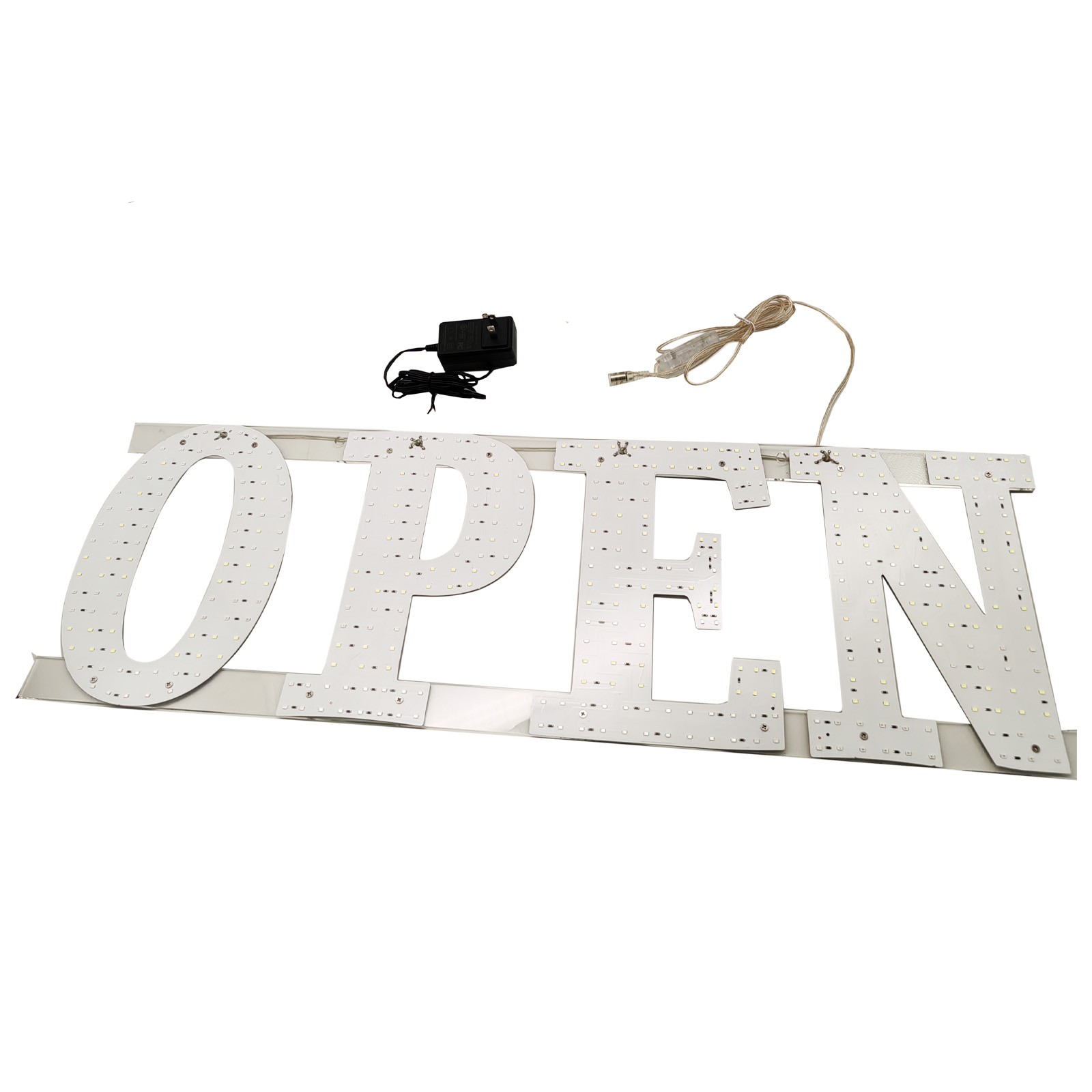 30″x10″ US Flag LED Open Sign Remote Ultra Bright Light Store Window Wall Plug