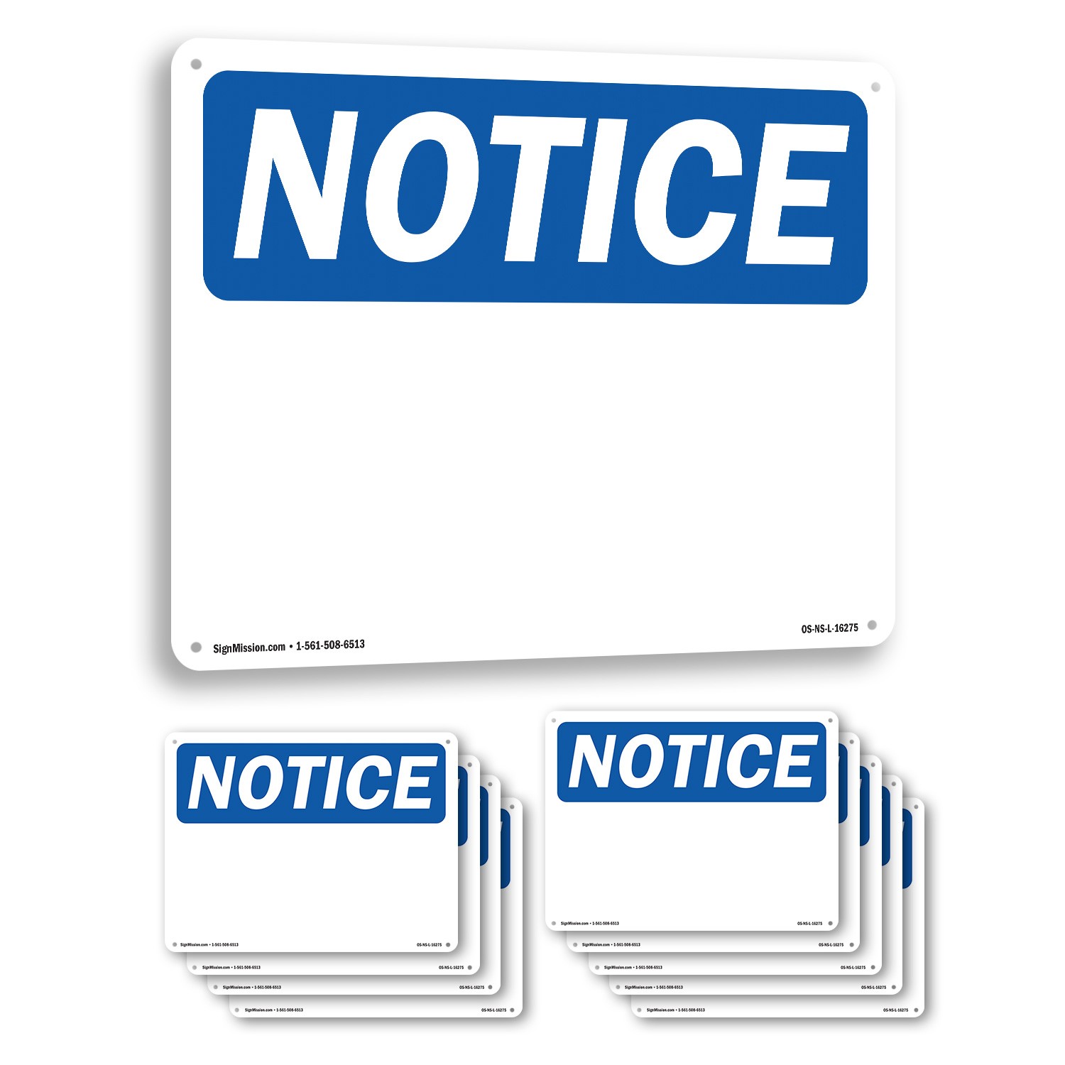 Blank Write OSHA Notice Sign Metal, Plastic, Or Decal – 5 or 10 Pack