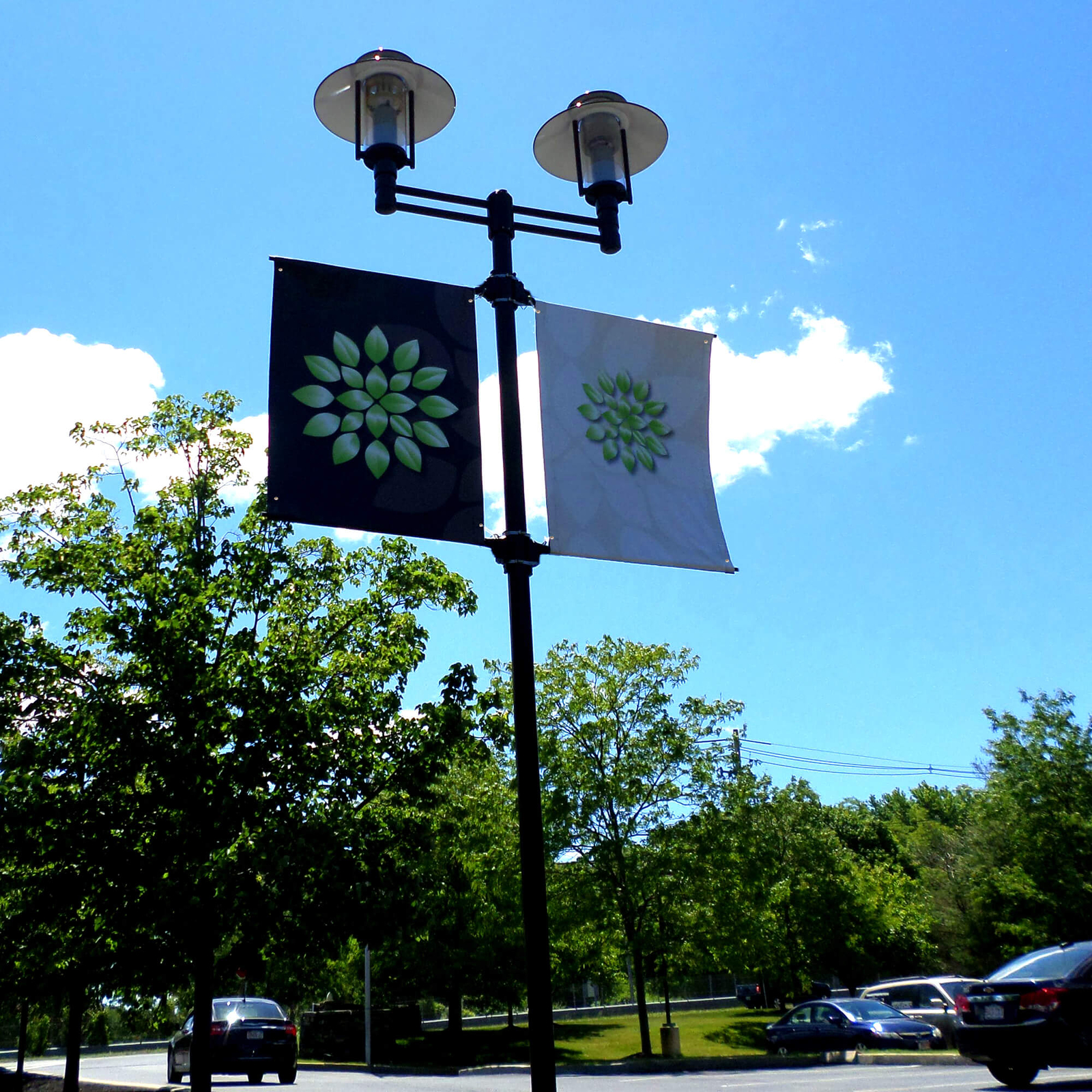 Anley Custom Street Light Pole Banner – Personalized Pole Banner Double Sided