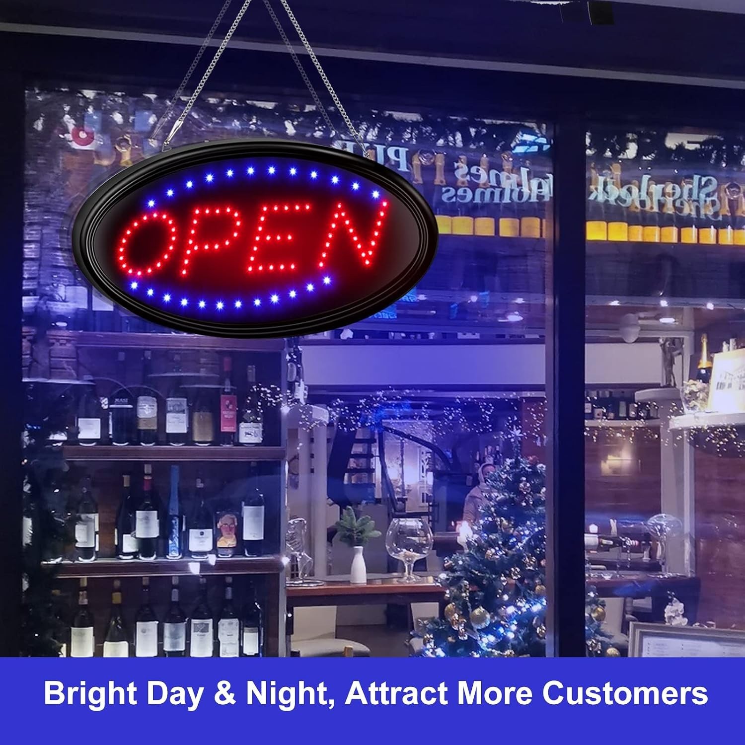 LED Open Sign, 19″x10″, with Remote, Timer & Flash/Steady Modes | Ultra brigh…