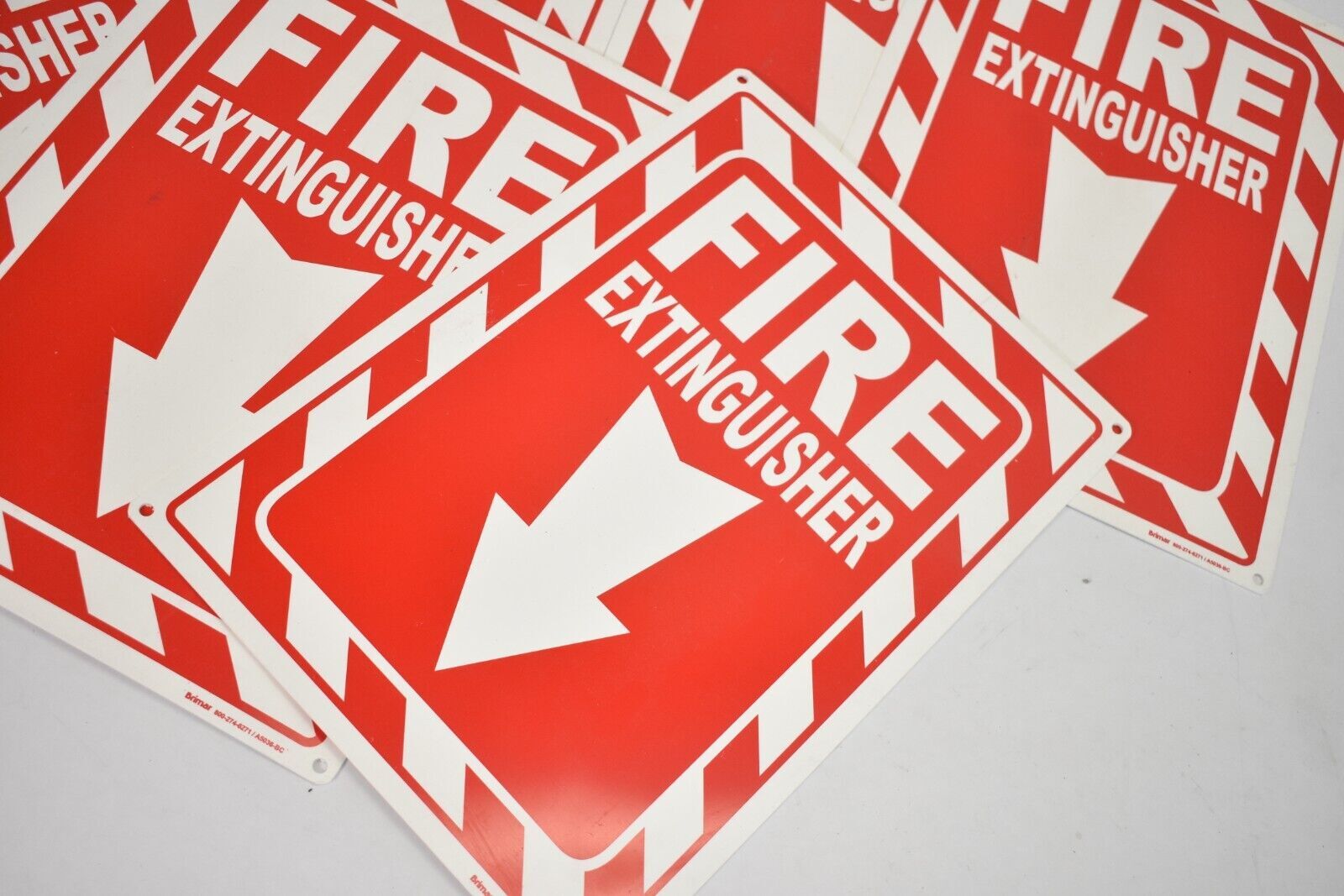 Lot of 7 Fire Extinguisher Rectangular Sign 10″ x 14″ Red/White A5036-BC