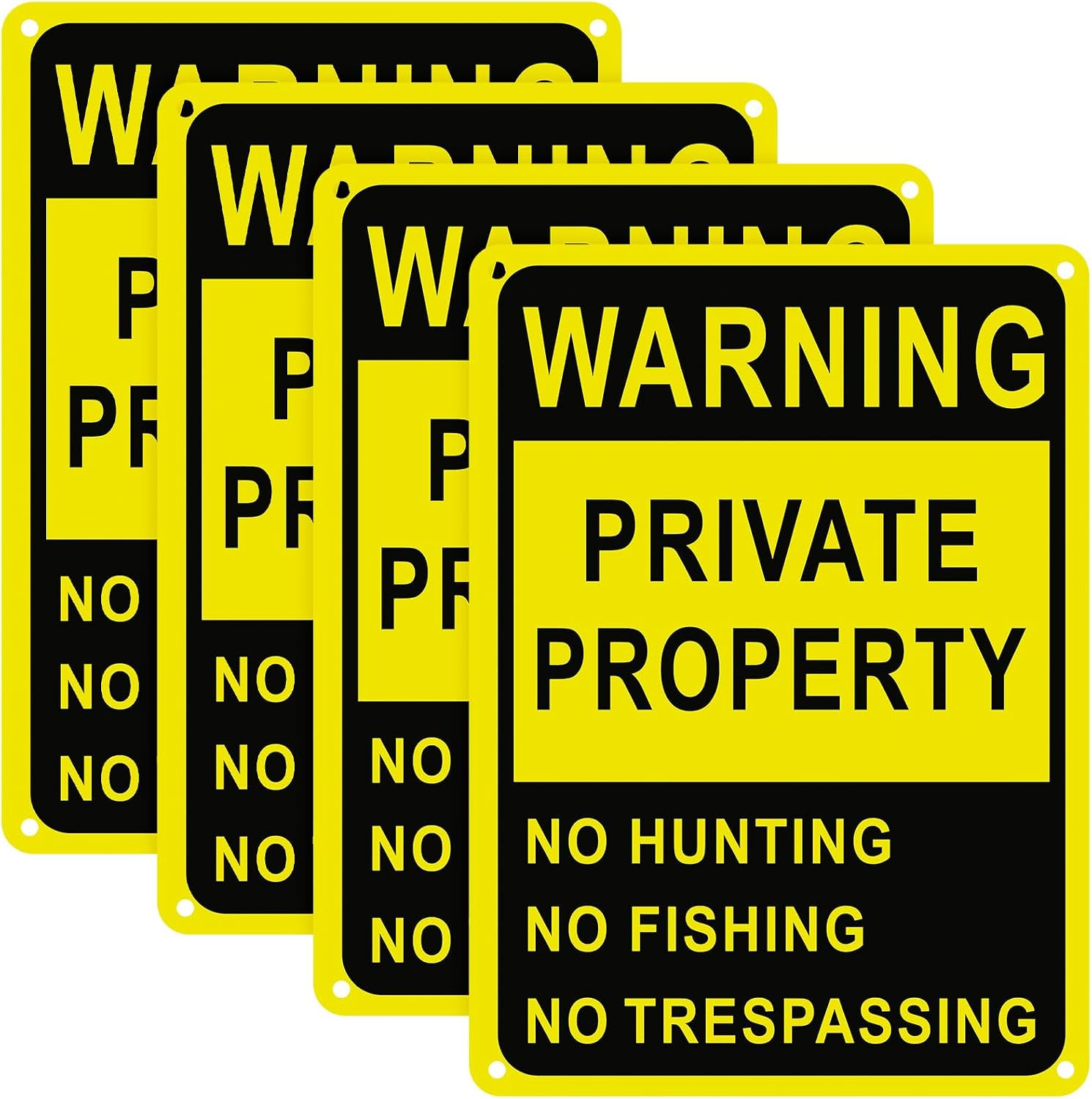 4 Pcs Posted No Trespassing Signs Private Property 10×7 Sign Reflective Aluminum