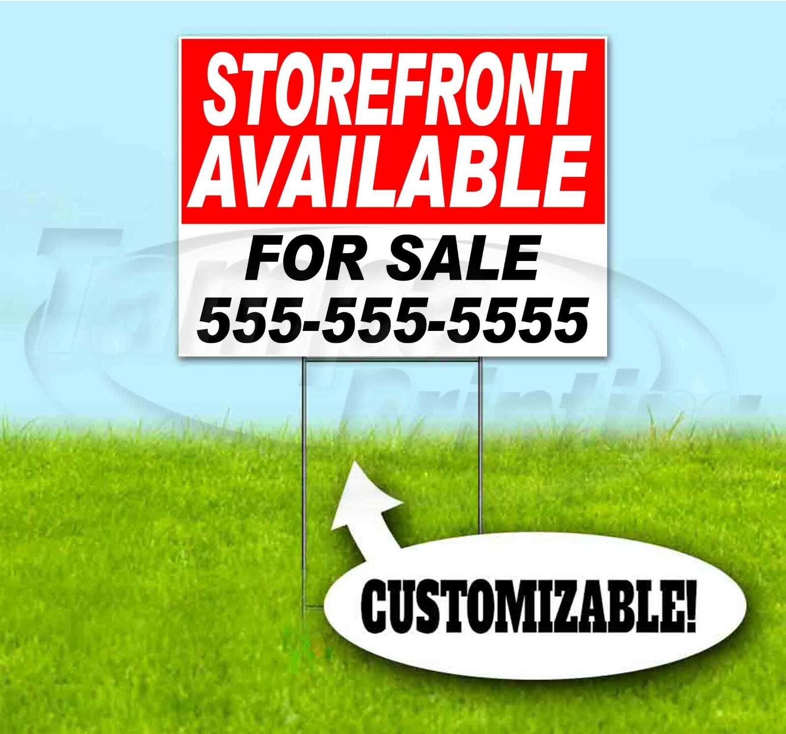 STOREFRONT FOR SALE CUSTOM 18×24 Yard Sign WITH STAKE Corrugated Bandit REALTY