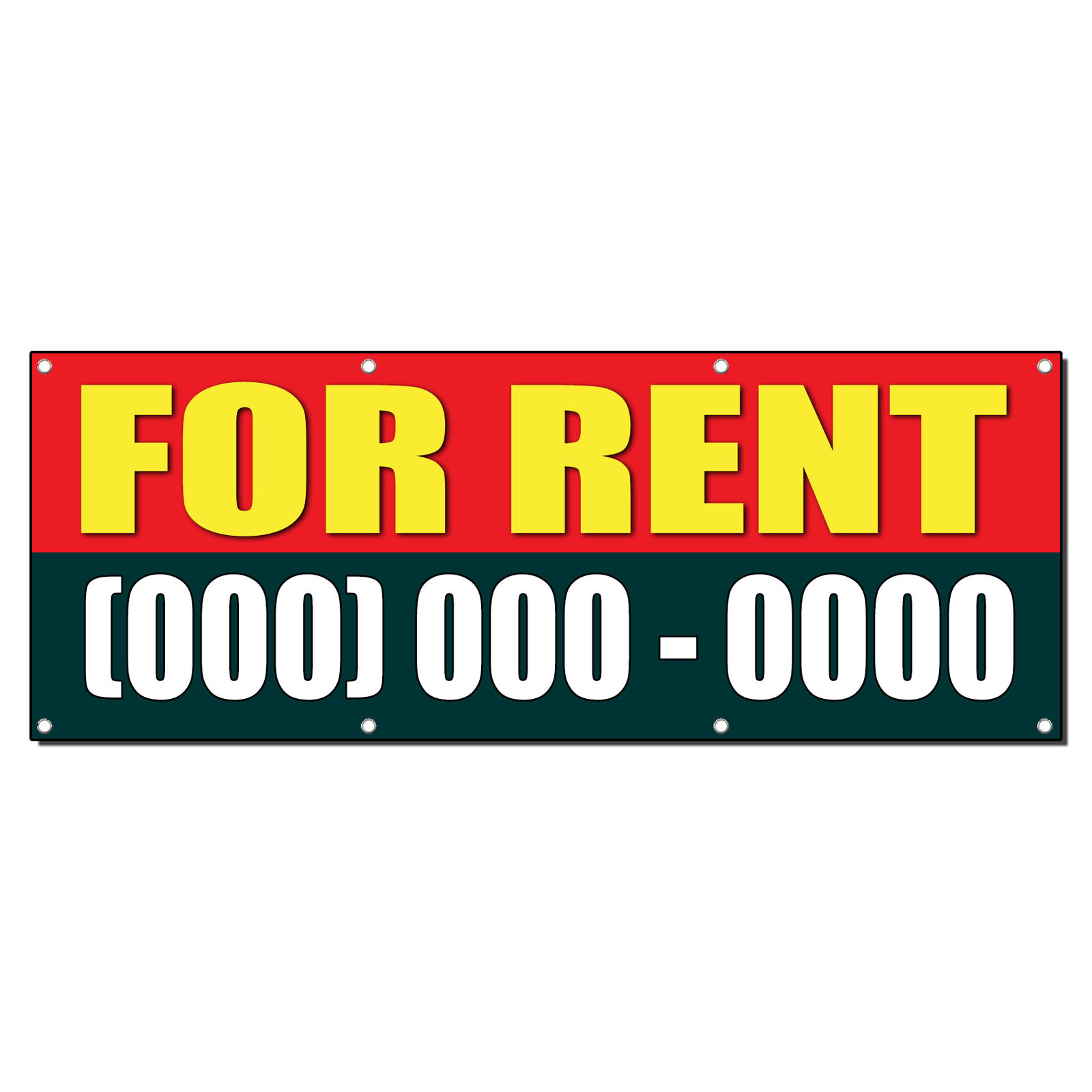 FOR RENT Custom Phone Number 2 ft x 4 ft Banner Sign w/4 Grommets