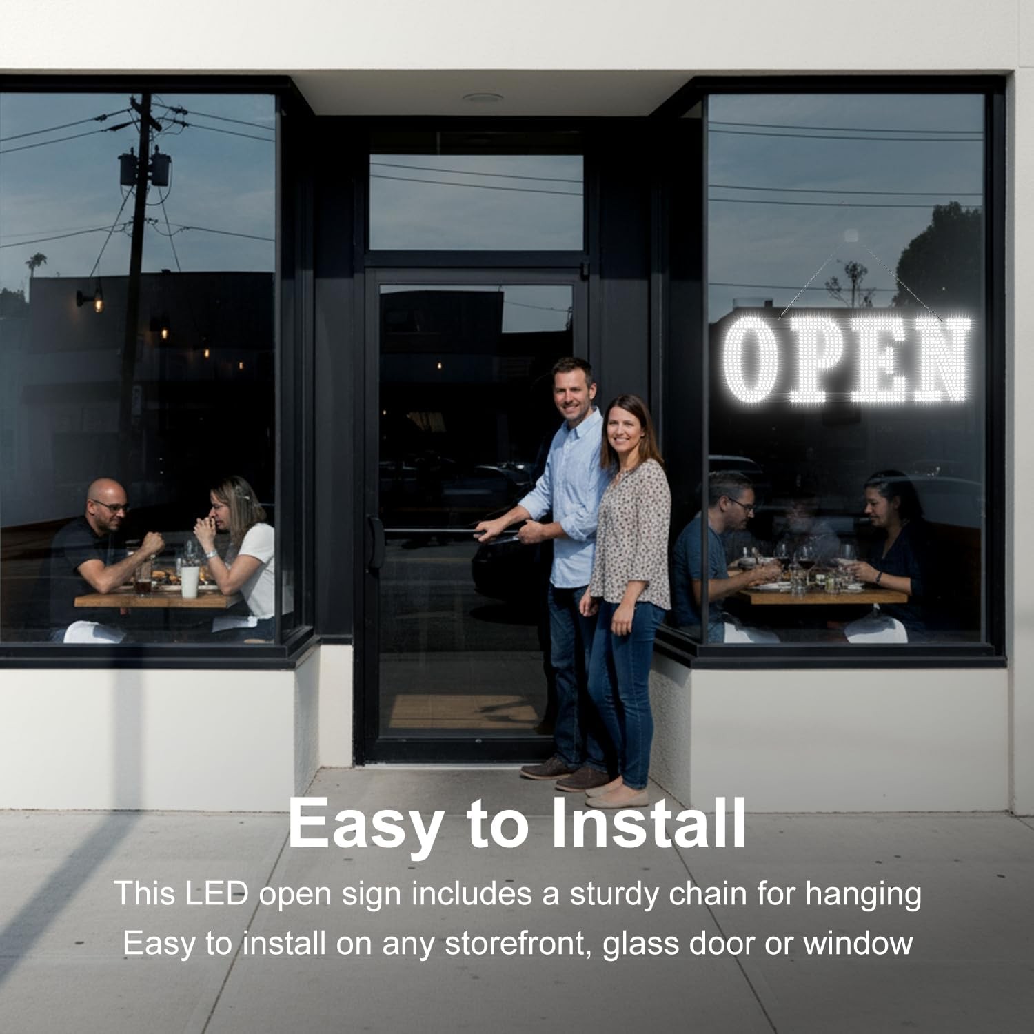 40″ x 14″ Large LED Open Sign with Remote Control High Bright Visibility