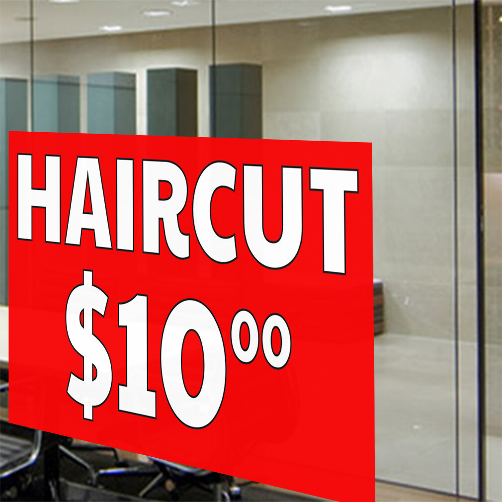 Decal Stickers Haircut $10 Outdoor Advertising Printing Vinyl Store Sign Label