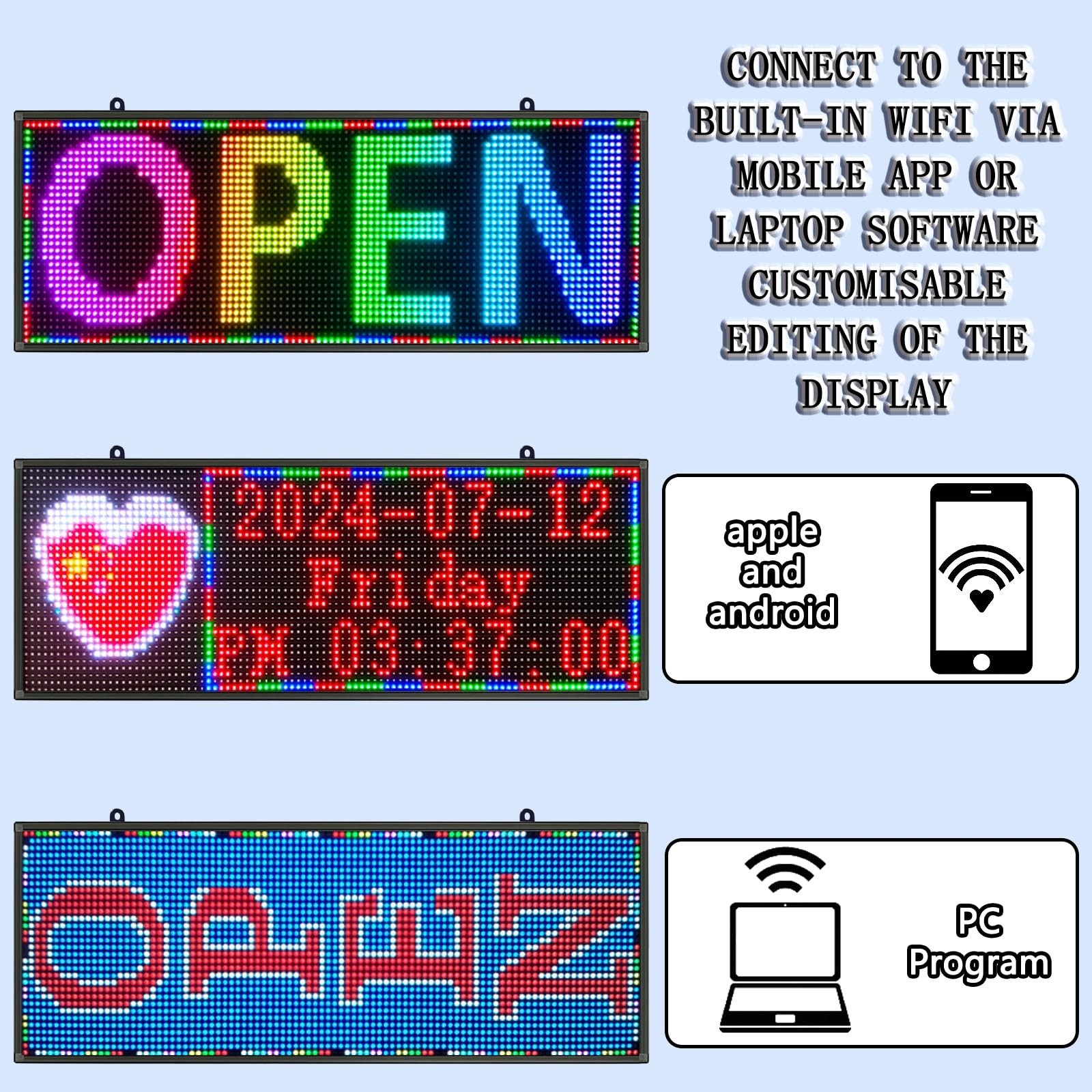 P10 Outdoor Led Sign, Scrolling Message Display Full Color Digital Message Di…
