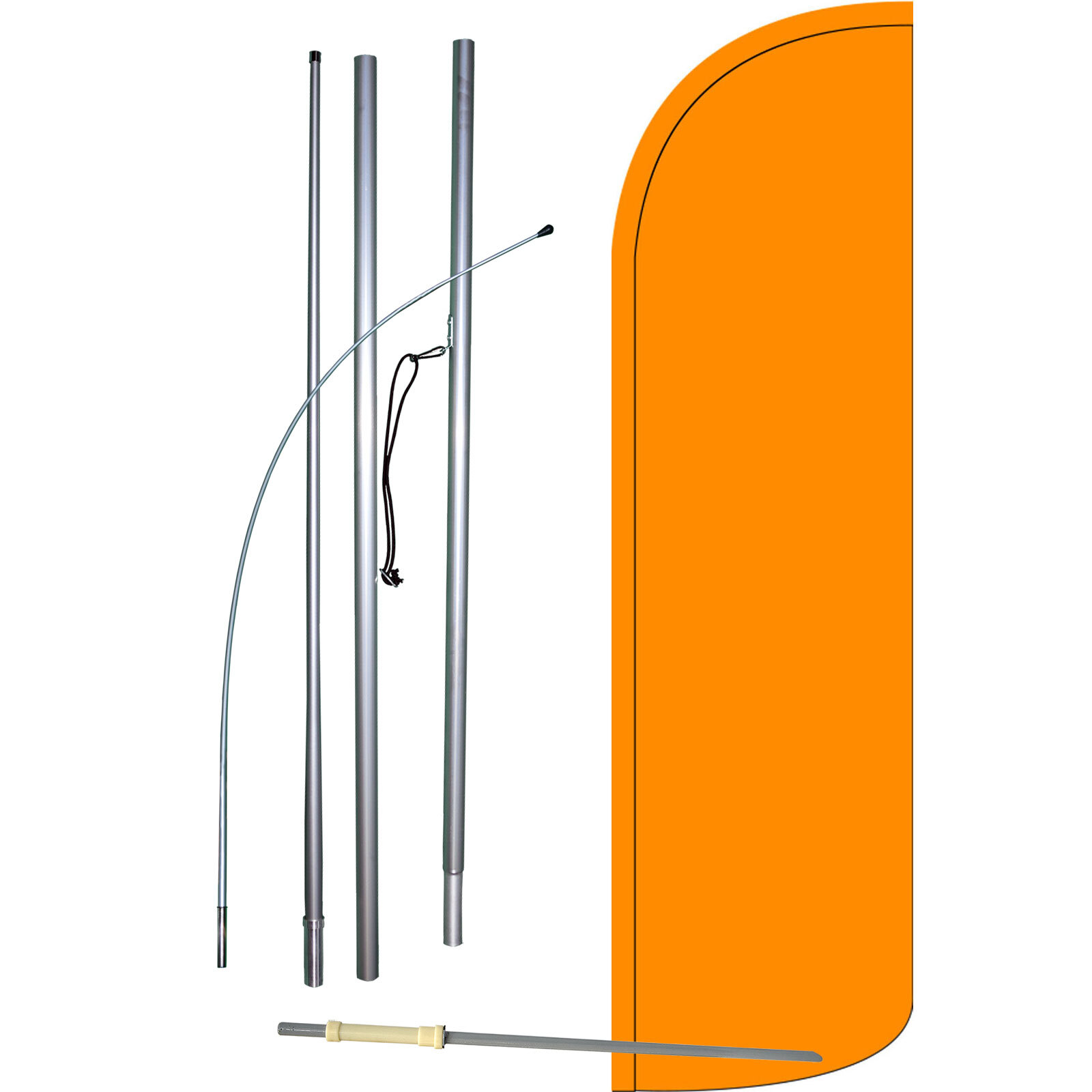 Solid Orange Swooper Flag Kit