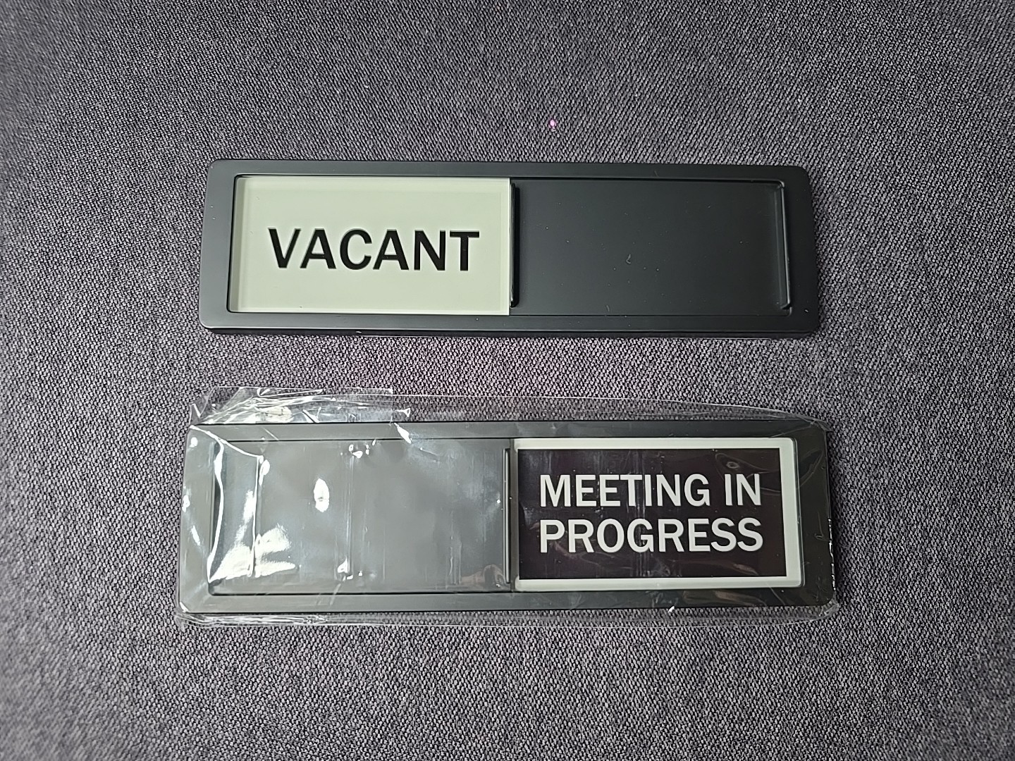 Sliding Office Door Signs Lot Of 2 Meeting In Progress Vacant Office Signs NEW