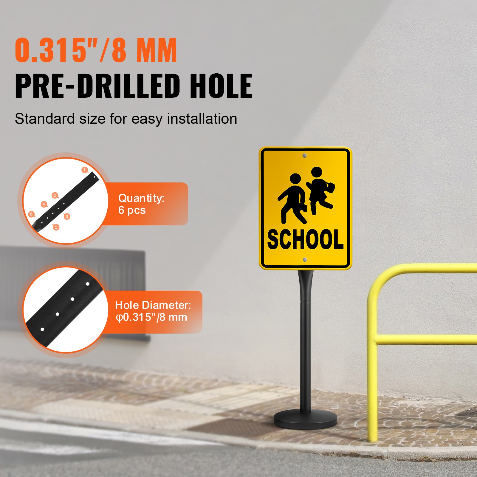 Uimoso Durable Cast Iron/PVC Sign Post, Multiple Sizes and Colors Available
