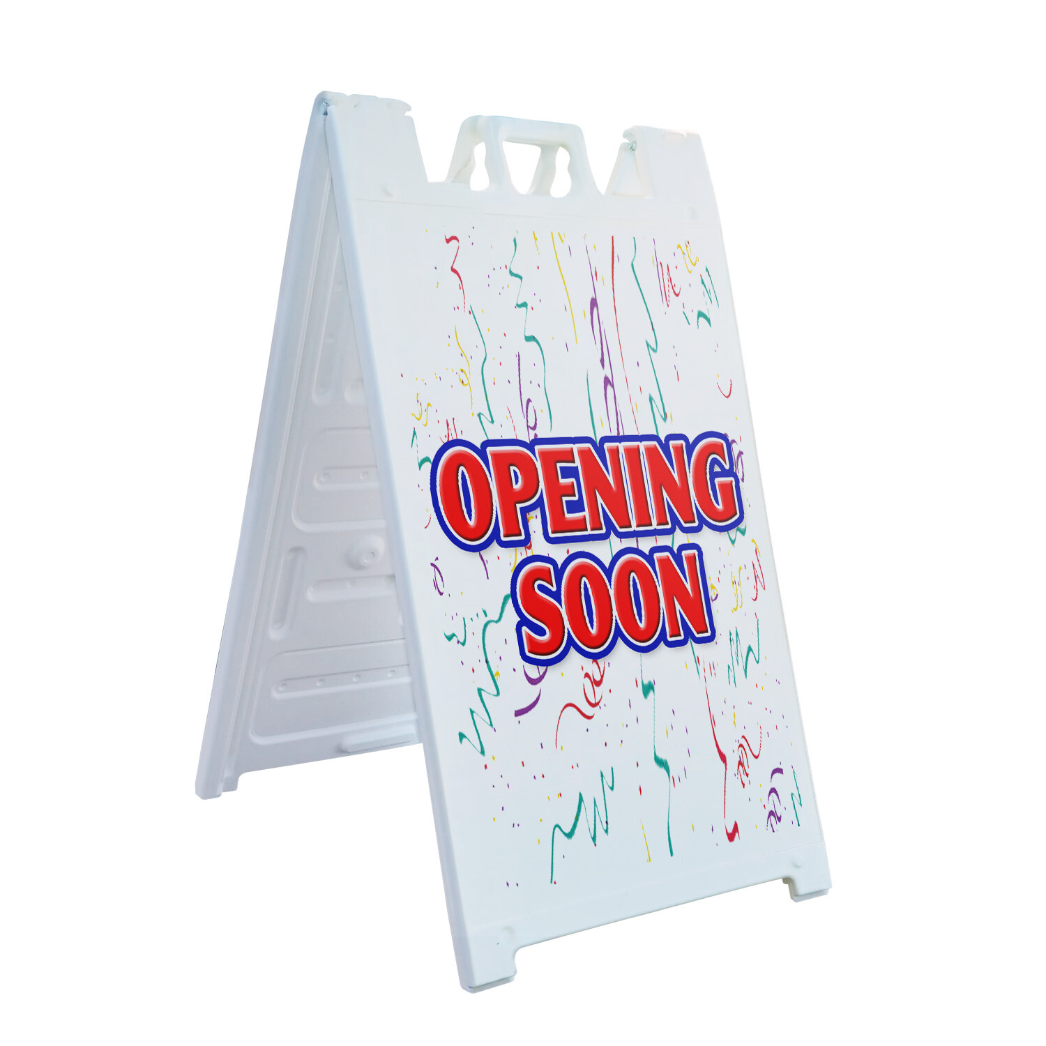 A-frame Sidewalk Opening Soon 24″ x 36″ Double Sided A-Frame Sidewalk Sign