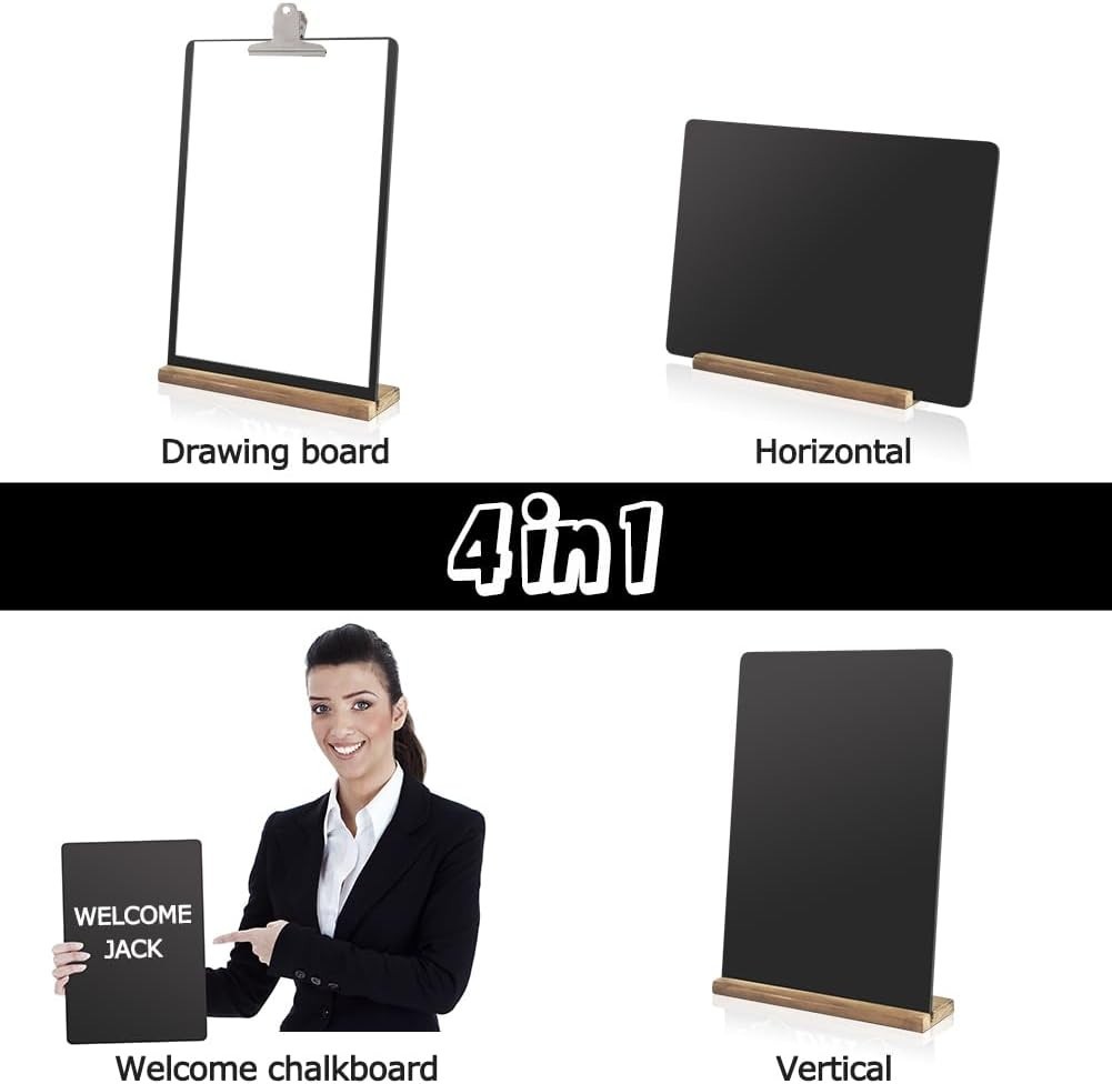 Double-Sided Tabletop Chalkboard Set Wooden Chalkboards Signs for Café Menus …