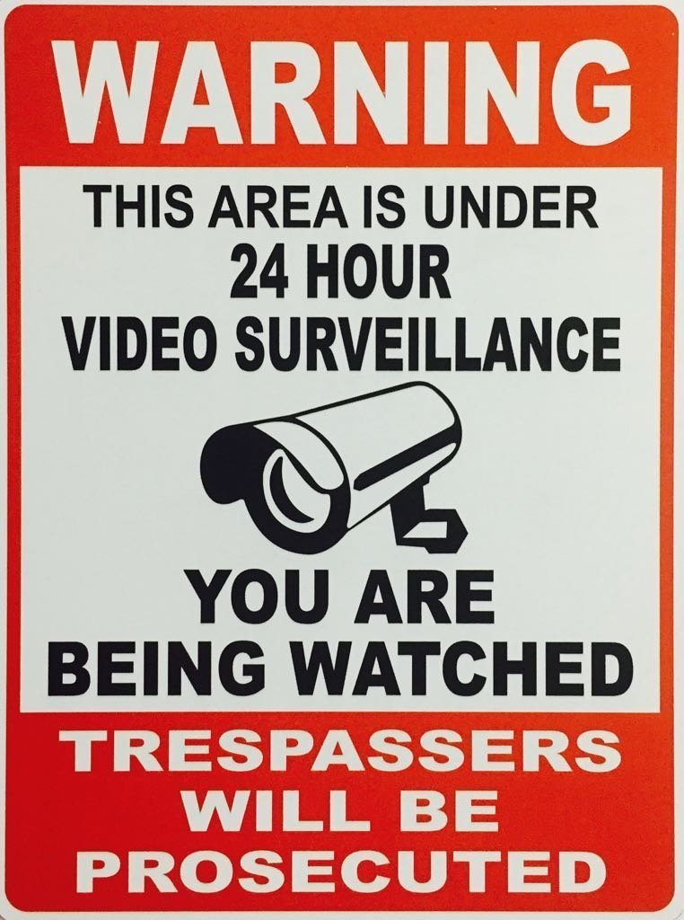 Warning Caution and Notice No Soliciting Reserved Parking Smile Camera PVC Signs