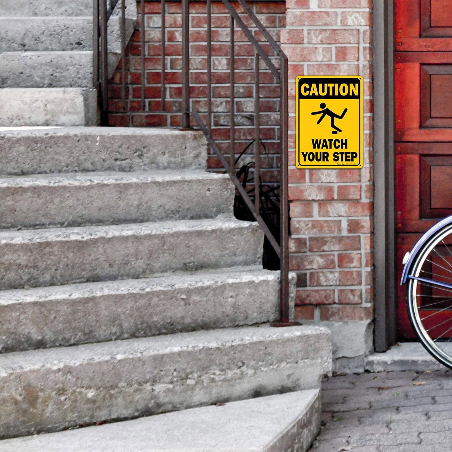 (4 Pack) Caution Watch Your Step Sign Safety Sign, 10 x 7 Inches rectangle, ….