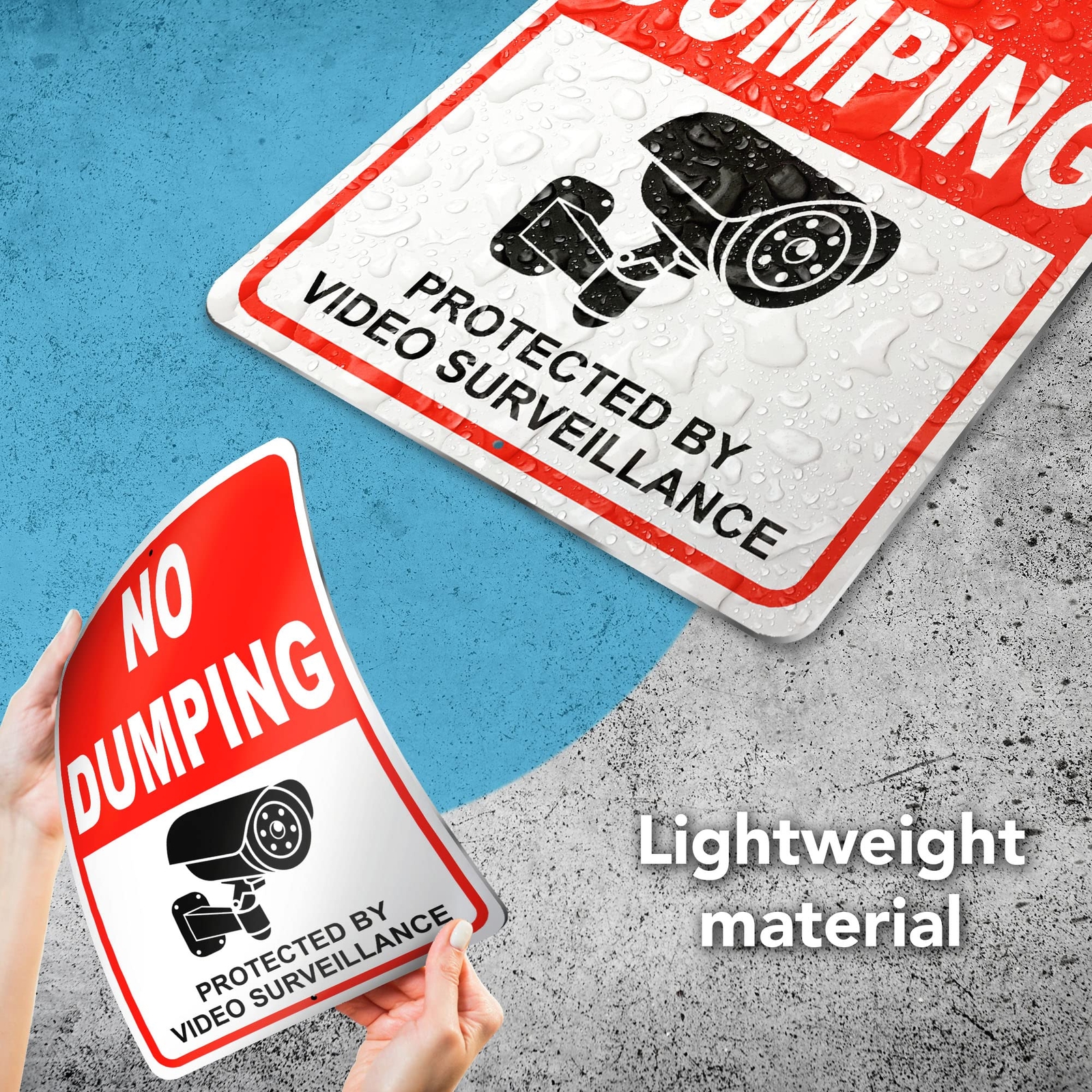 2 Pack No Dumping Aluminum Sign Rust-Free UV Protected and Weatherproof, 10×7 In
