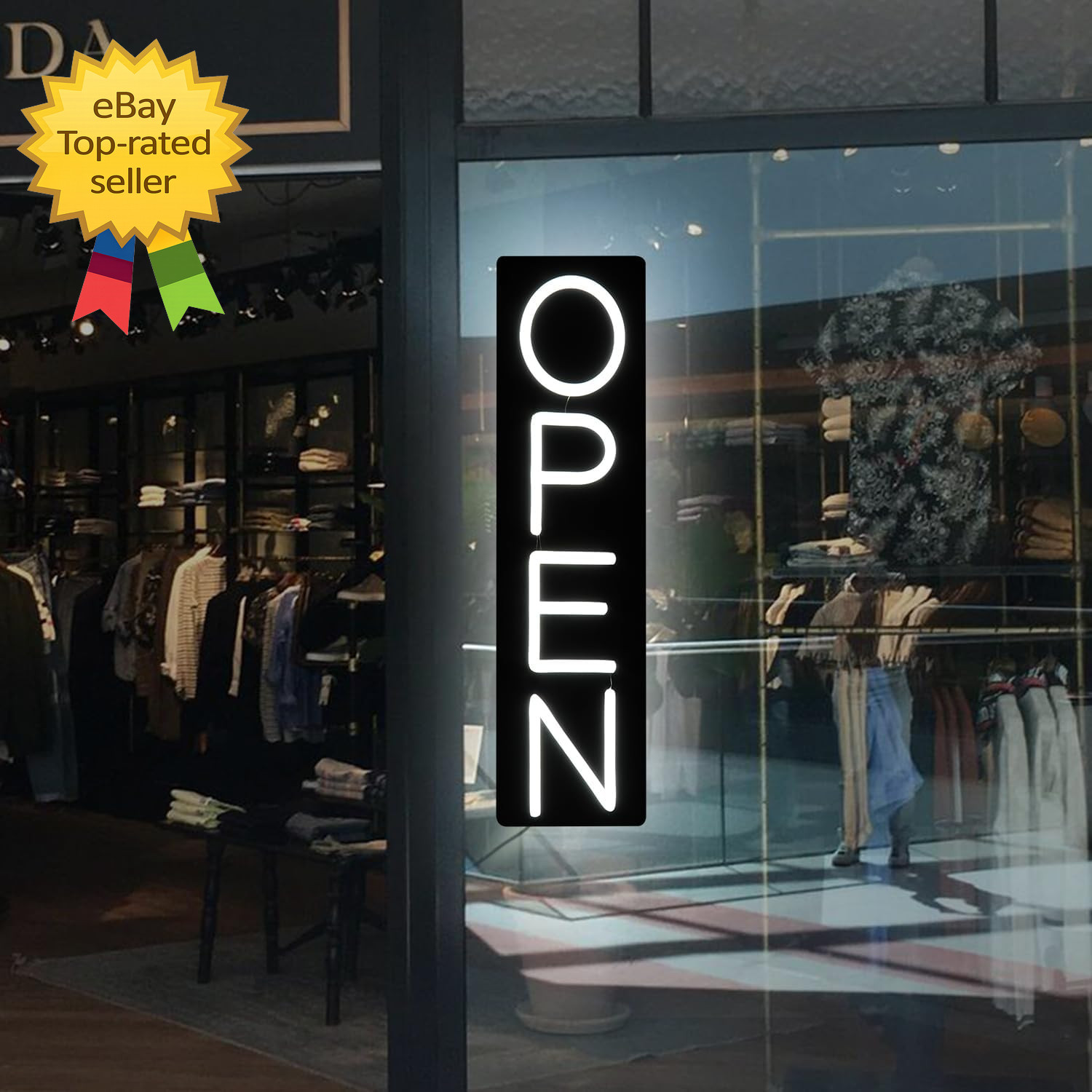 LED Open Sign 16 Inch Ultra Bright Neon Light 12V Business Store Window Display