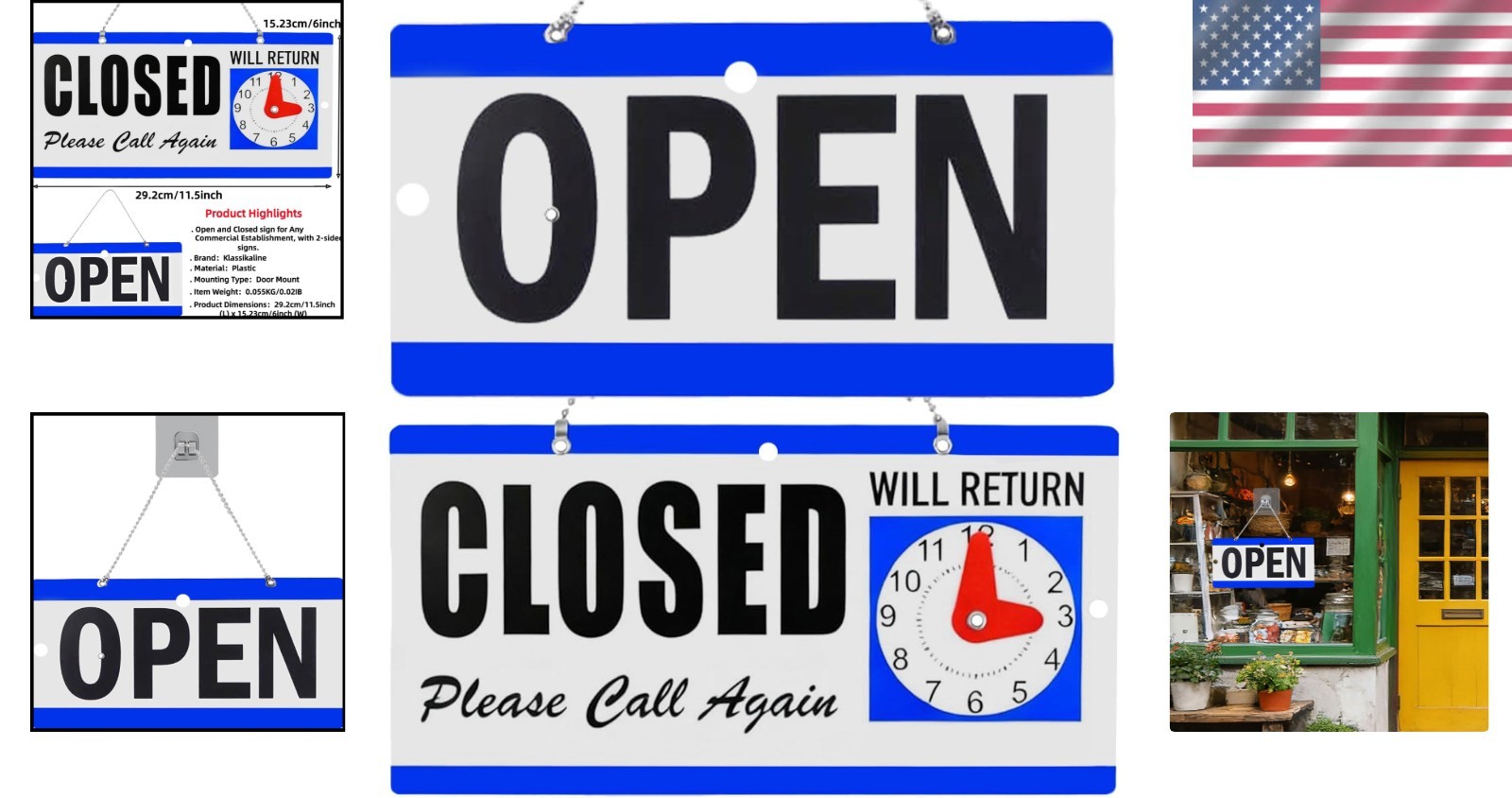 Versatile 11.5″ x 6″ LED Open Sign with Custom Hours – Ideal for Retail Spaces
