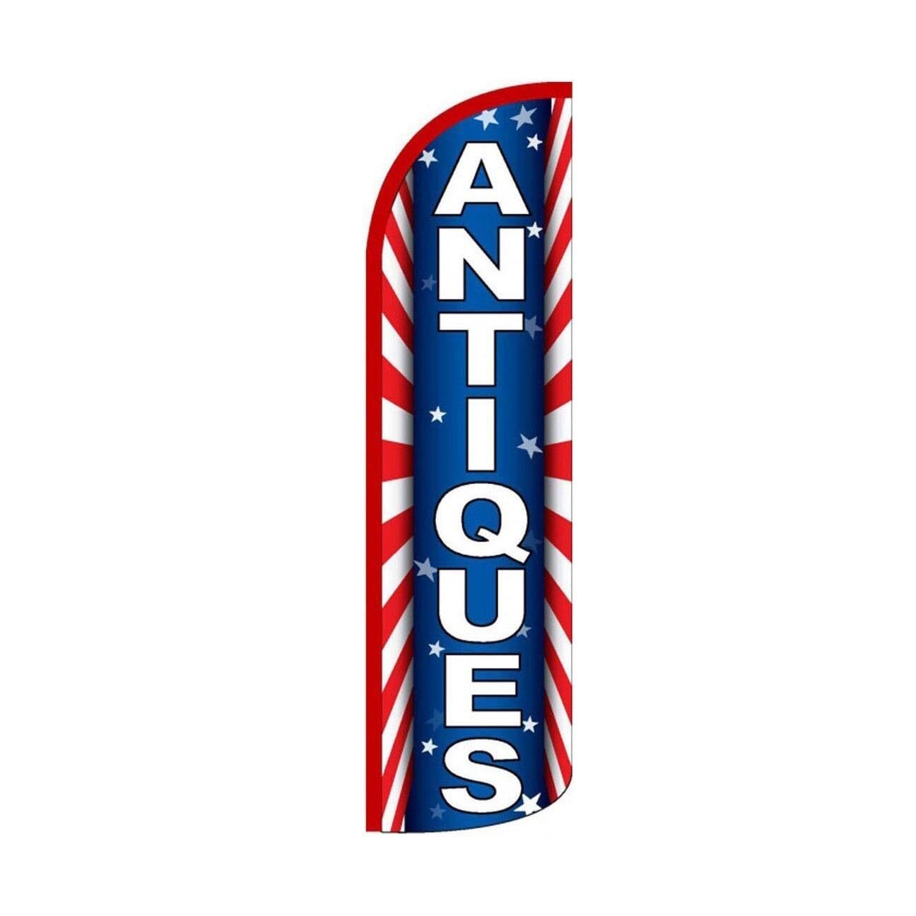 Antiques Swooper Flutter Windless Retail Feather Flag | 3ft W x 11.5ft Tall