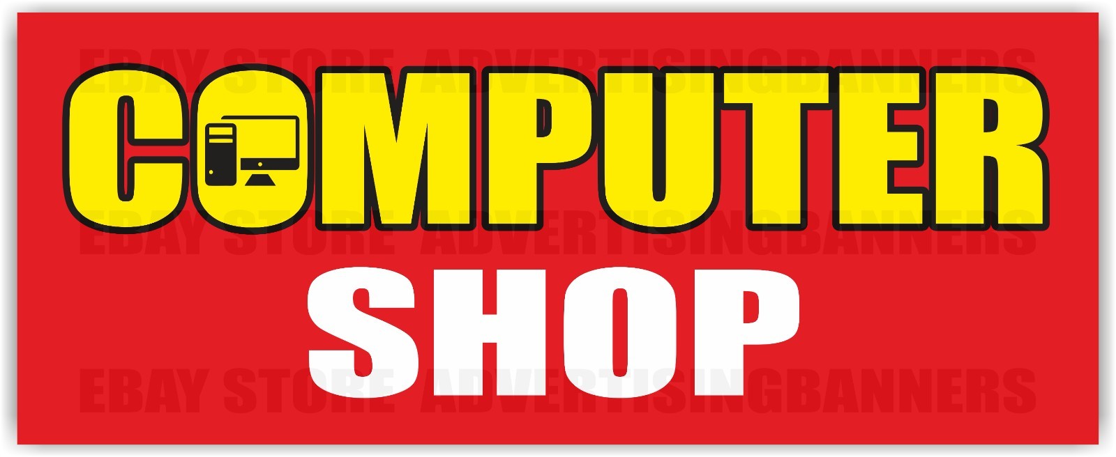 COMPUTER SHOP Advertising Banner Vinyl Mesh Sign Electronics Store Laptops Sale
