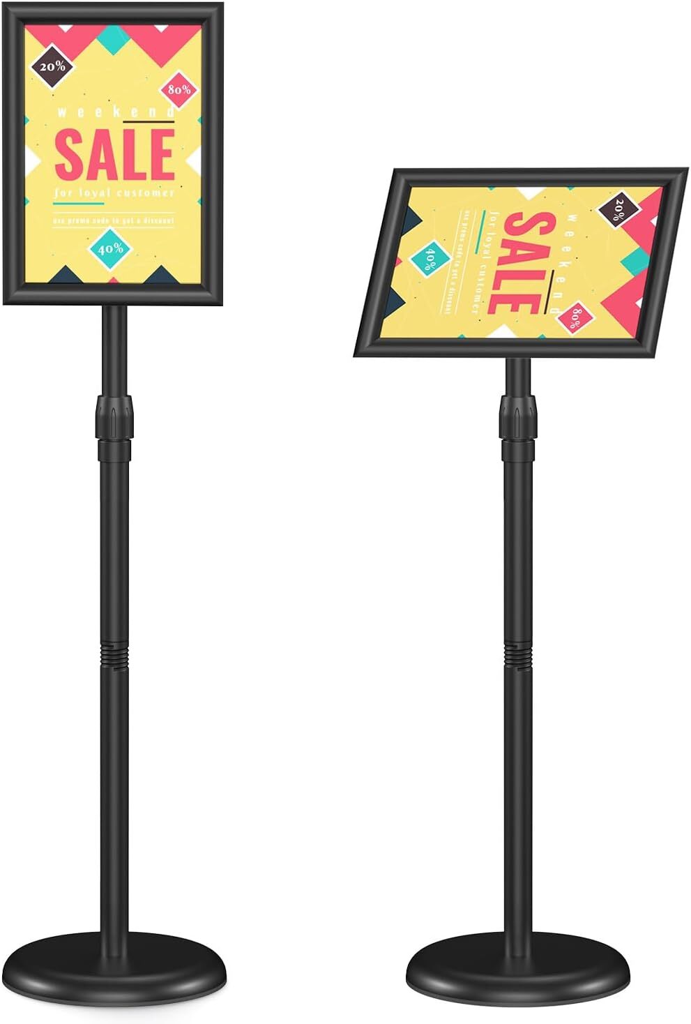Relx Sign Holder Stand 8.5×11 inch – Adjustable Floor Standing black