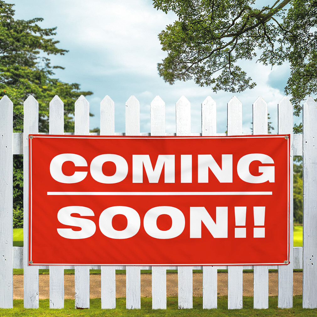 Vinyl Banner Multiple Sizes Coming Soon Red Business D Business Outdoor