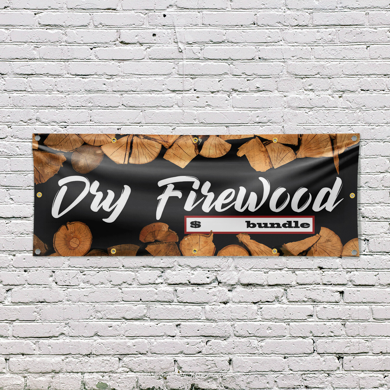 Dry Firewood Vinyl Banner Sign with Metal Grommets Heavy-Duty Single-Sided