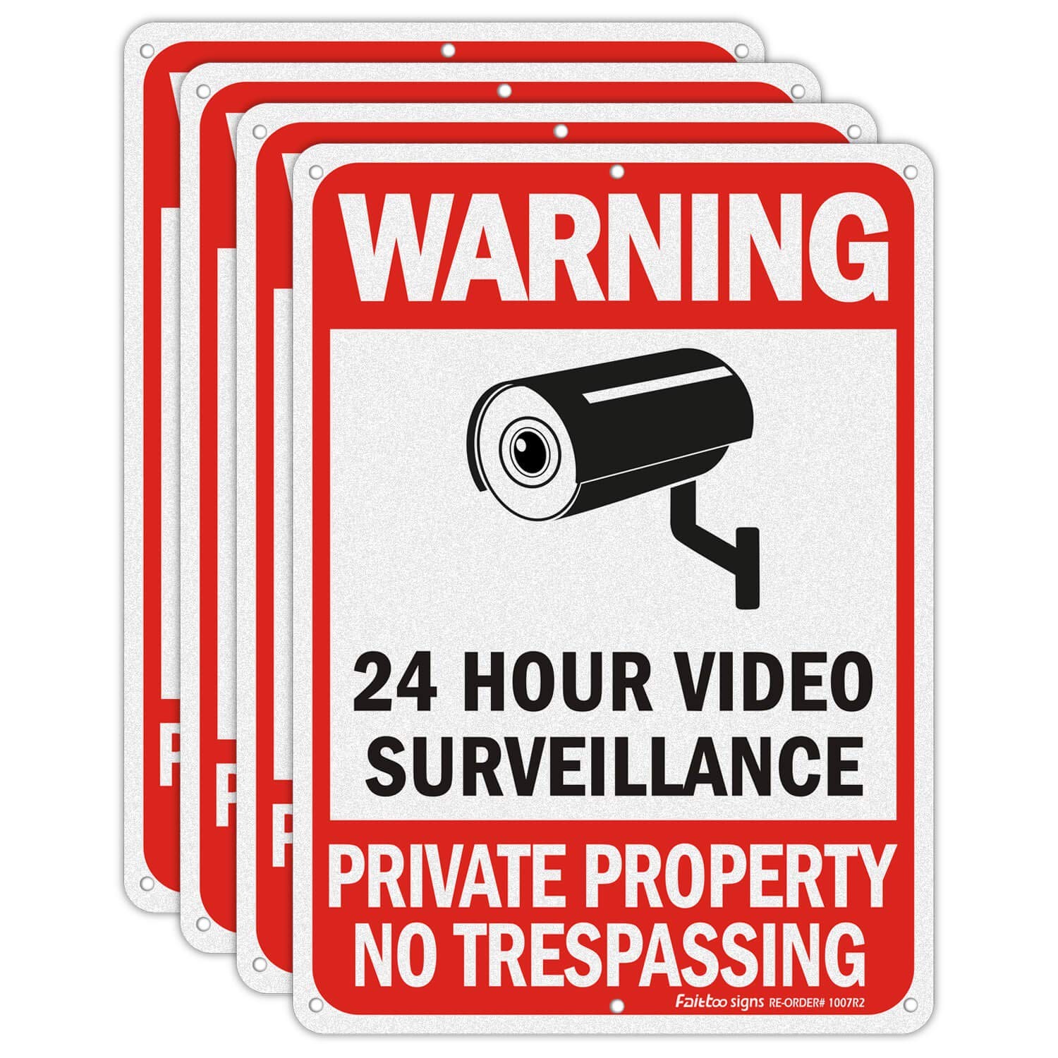 4 Pack No Trespassing, Private Property, Warning Signs 10 x 7 Inches Reflect…