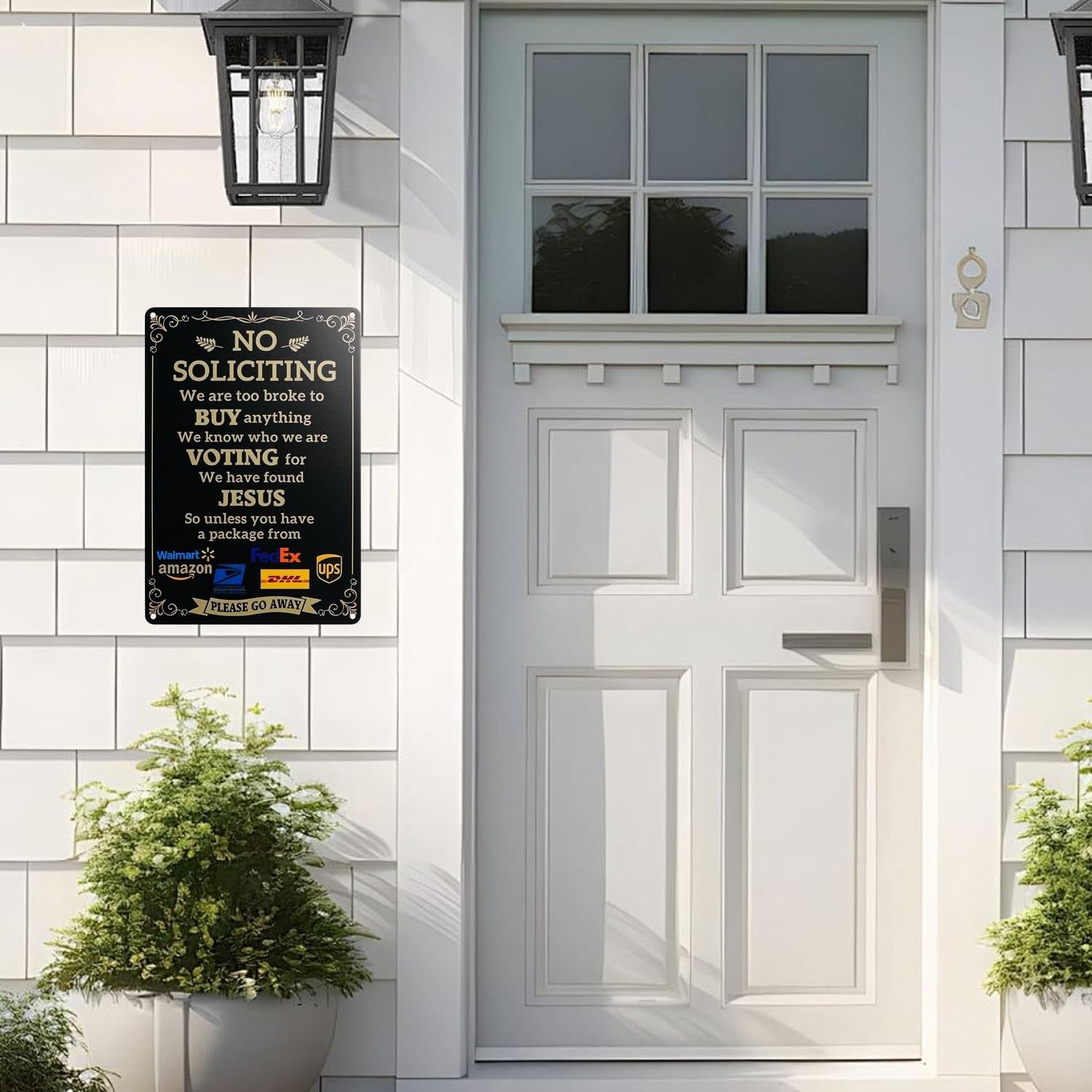 No Soliciting Sign for House Front Door Funny No Soliciting Signs for Home Se…