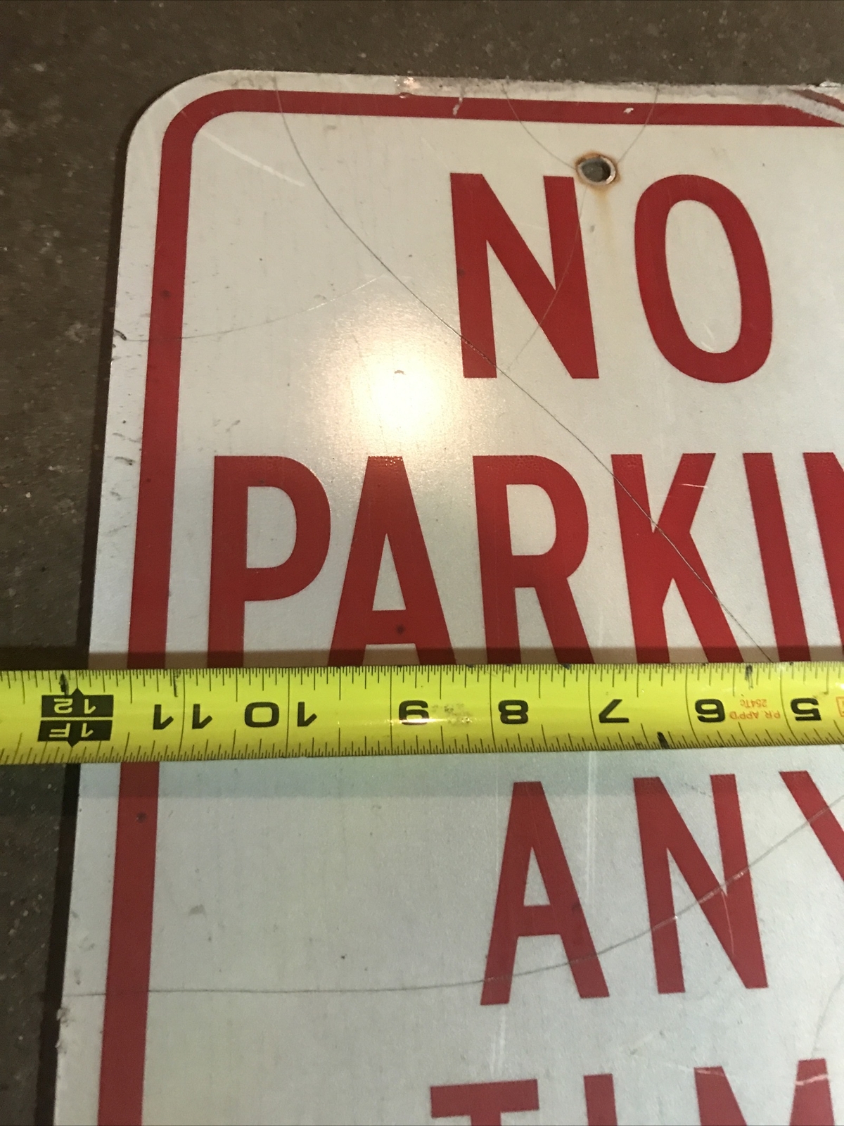 Used Salvaged No Parking Any Time with right arrow Sign 12″x18″ Aluminum Signs
