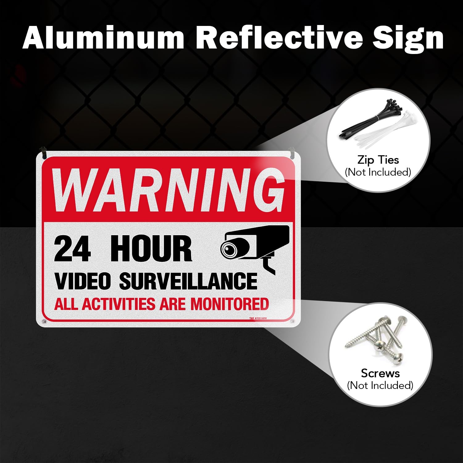 Video Surveillance Sign, All Activities Are Monitored – 4 Pack – 12 x 8 Inche…